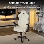 CORSAIR TC500 Luxe Gaming Chair – Premium Breathable Fabric – Wide Seat – Five-Way Adjustable Armrests – Adjustable Built-in Lumbar Support – 90-135 Degree Recline – Frost