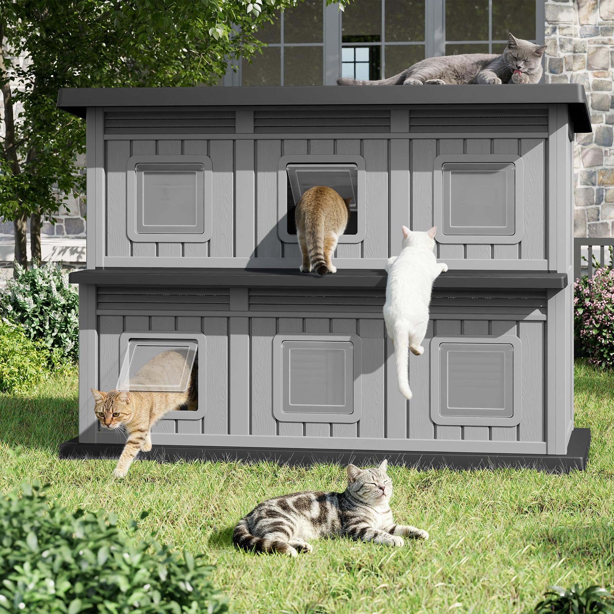 キャットフード roooma Amazon.com: GULAIMOAO Outdoor Cat House Weatherproof Insulated for