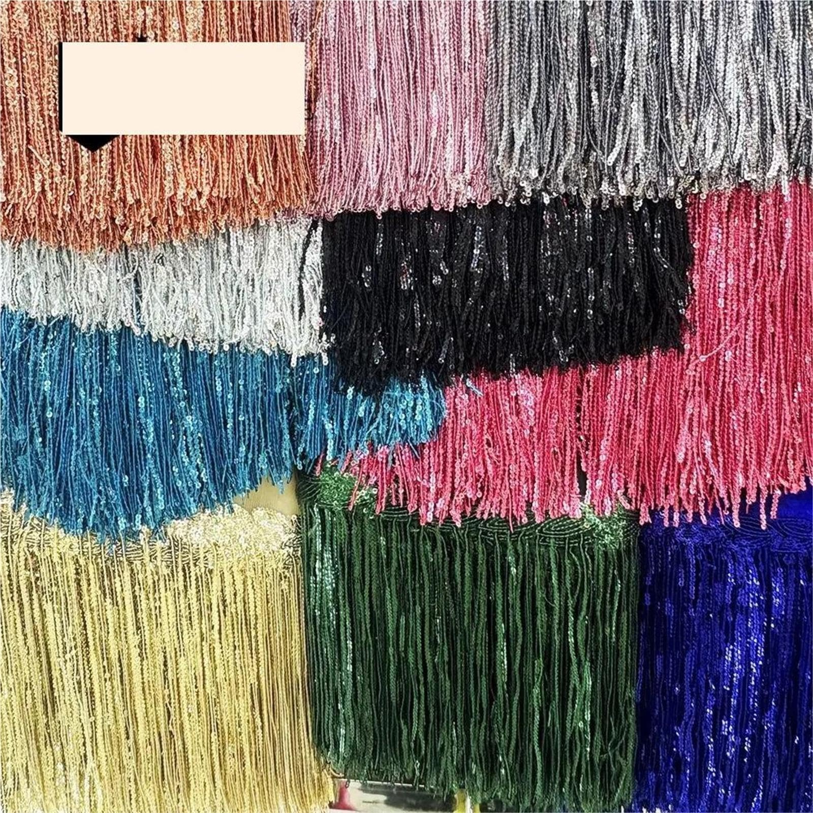 Ribete flecos lentejuelas for vestidos Costura de borlas con brillo