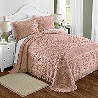 Vista 2 de Emily Colcha de felpilla, color rubor, tamaño Queen de Montgomery Ward