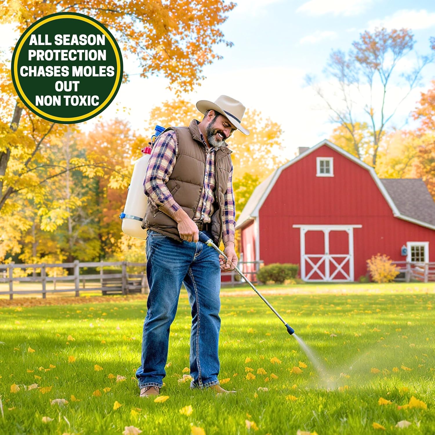 Nature's MACE Mole and Vole Mace, Mole Deterrent for Yard, 32 oz, Pure Castor Oil, Mole Repellent for Lawns, Stop Tunneling, Mole Remover Treatment, Castor Oil Repellent, People, Pet, Plant Safe