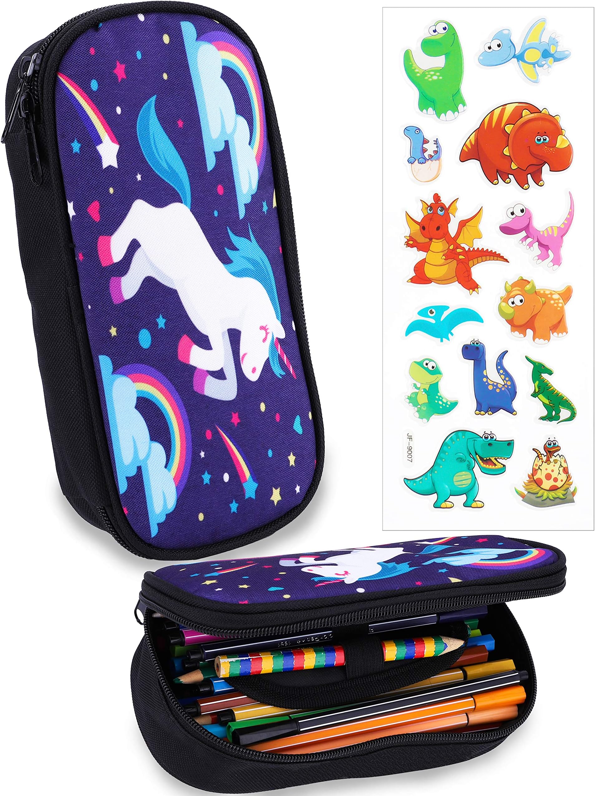 BeYumi Unicorn Pencil Case, Up to 50 Pens High Capacity Galaxy Pencil Pouch Stationery Organizer Multifunction Cosmetic Makeup Bag, Perfect Holder for Student Adult Office High School