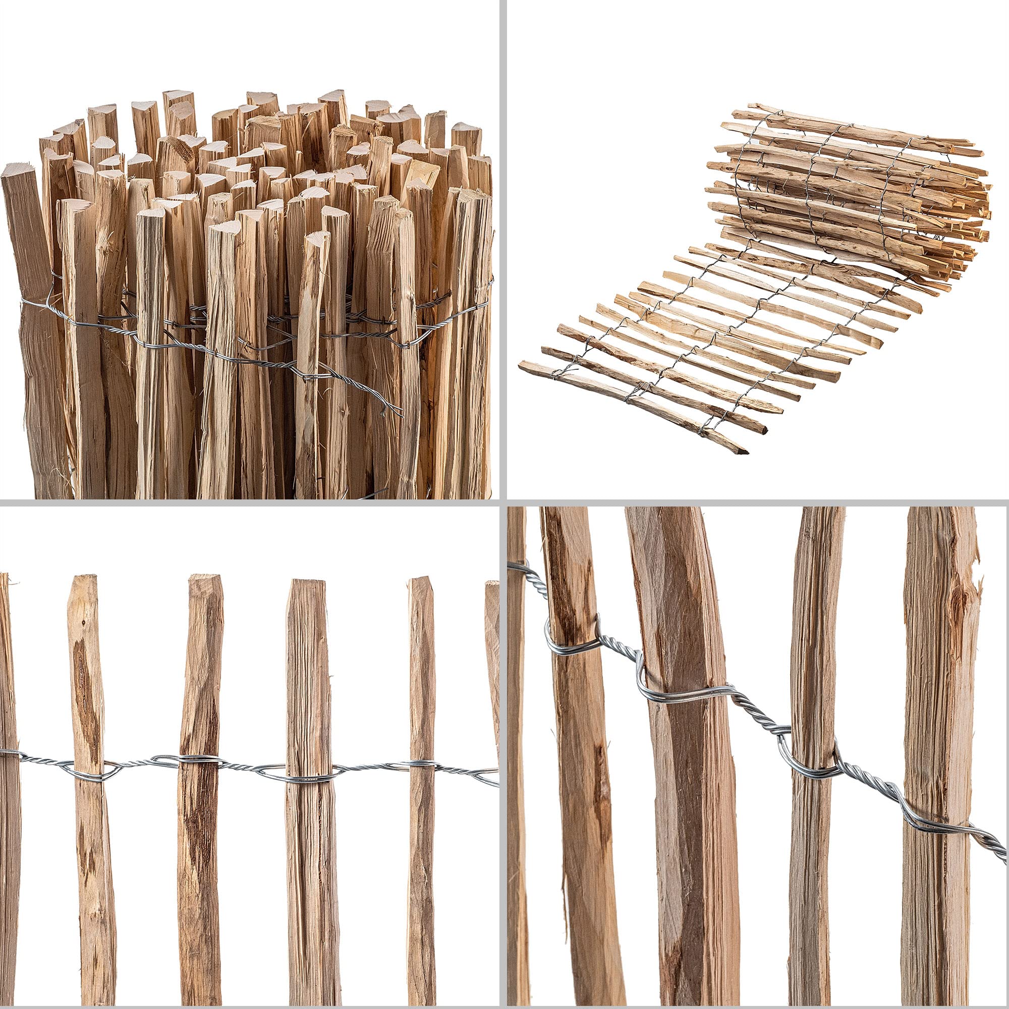 KADAX Recinzione in nocciola, recinzione in legno di nocciola, recinzione da giardino in diverse misure, resistente alle intemperie, recinzione in legno naturale (4-6 cm) 100 x 500 cm)