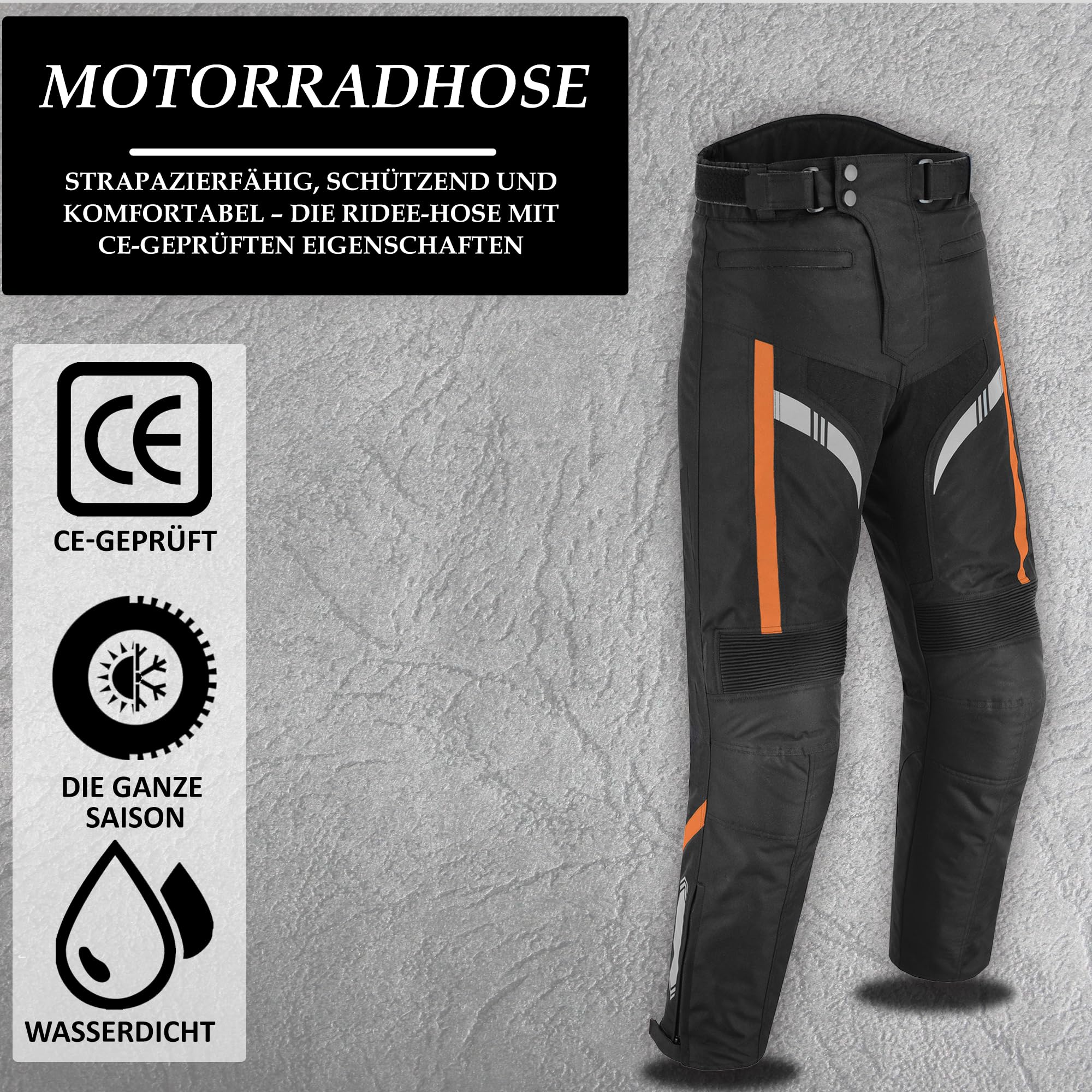 Pantalones de motorista para hombre, resistentes al agua, para moto, con blindaje extraíble