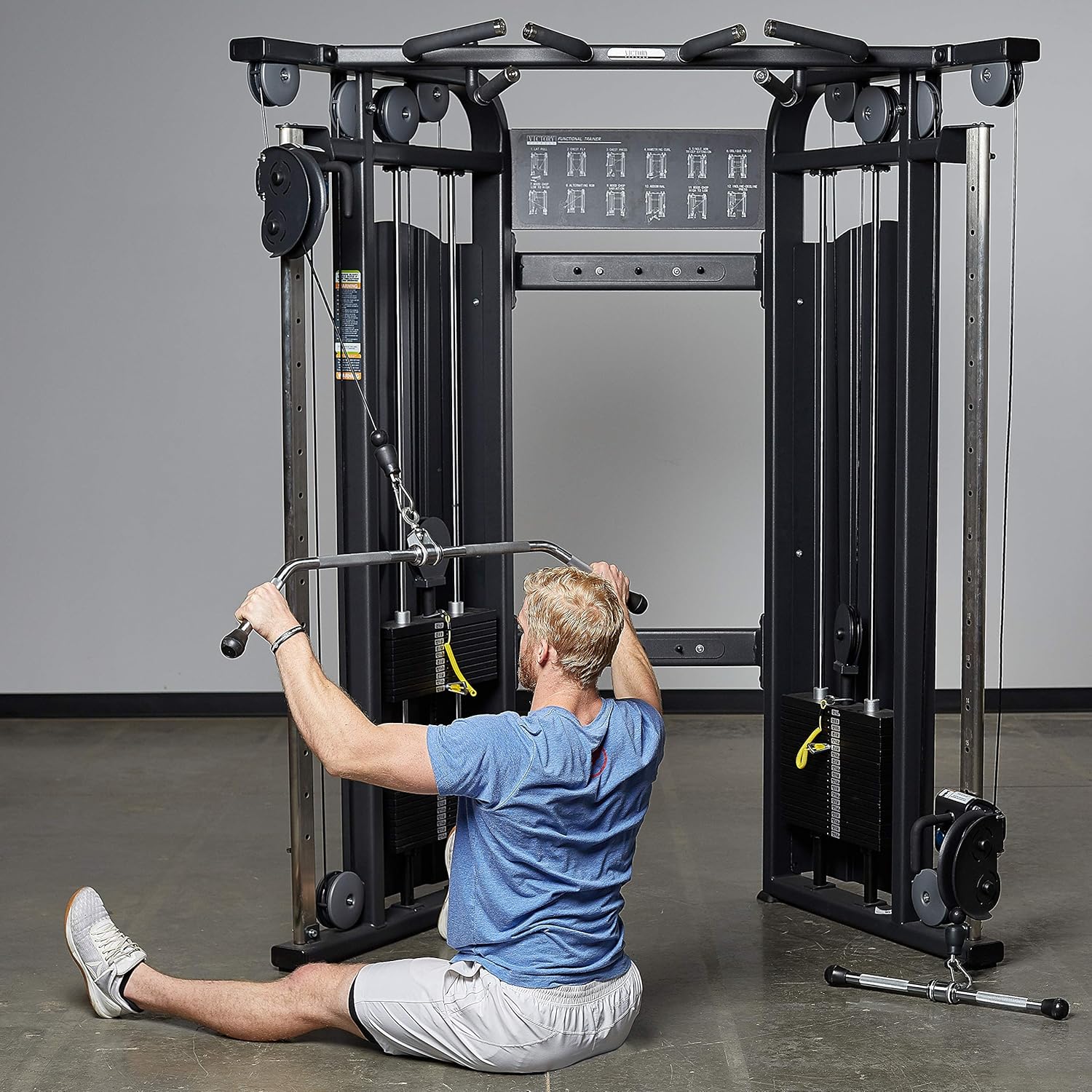 REP Fitness LAT Pulldown and Low Row Cable Machine Attachments and Functional Trainer Attachments – Curl Bar, D-Handle, Ankle Cuff, Tricep Rope, Sports Handle, Straight Bar, Row, Chinning Triangle
