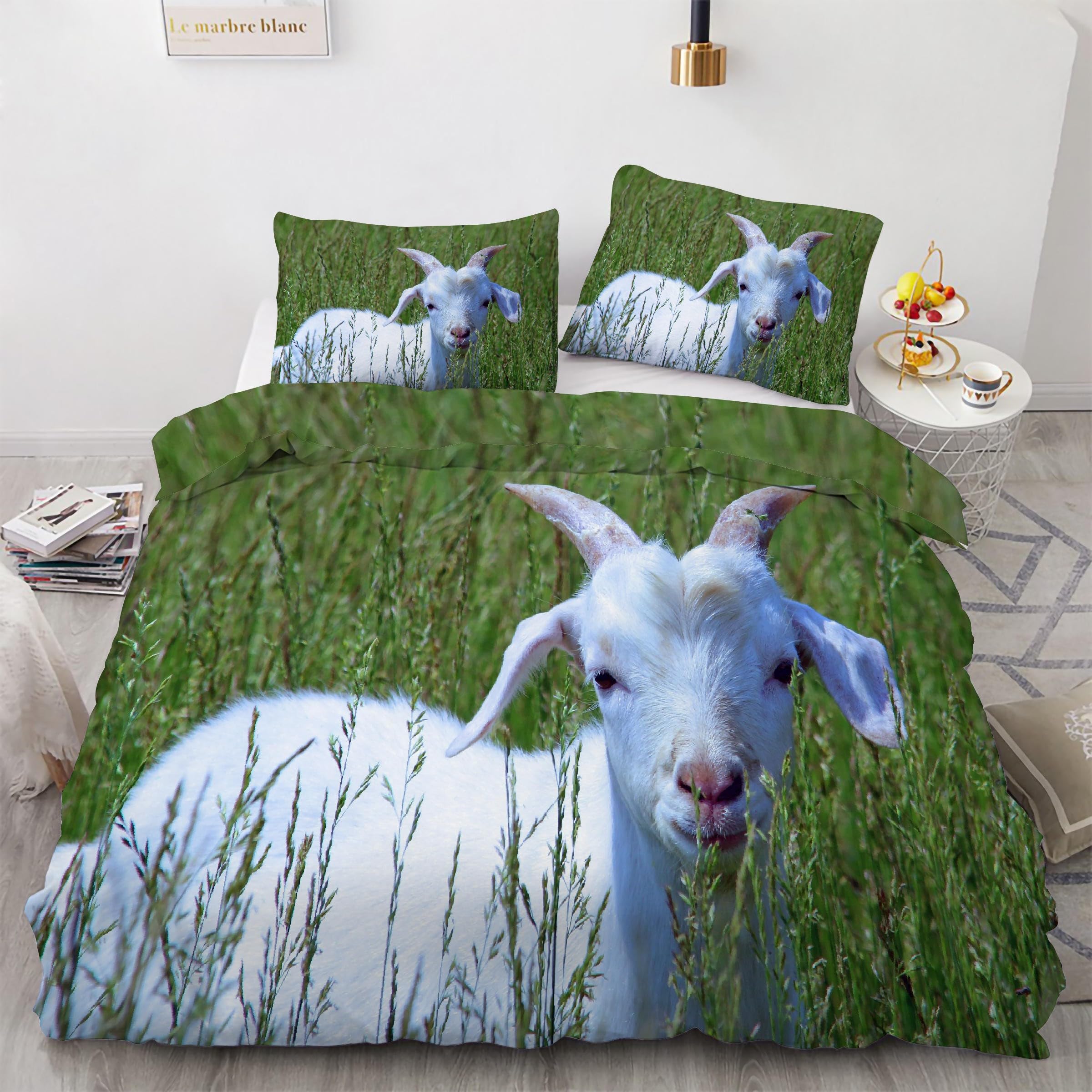 Parure de lit 90x190 animaux mignons avec housse de couette agneau en microfibre
