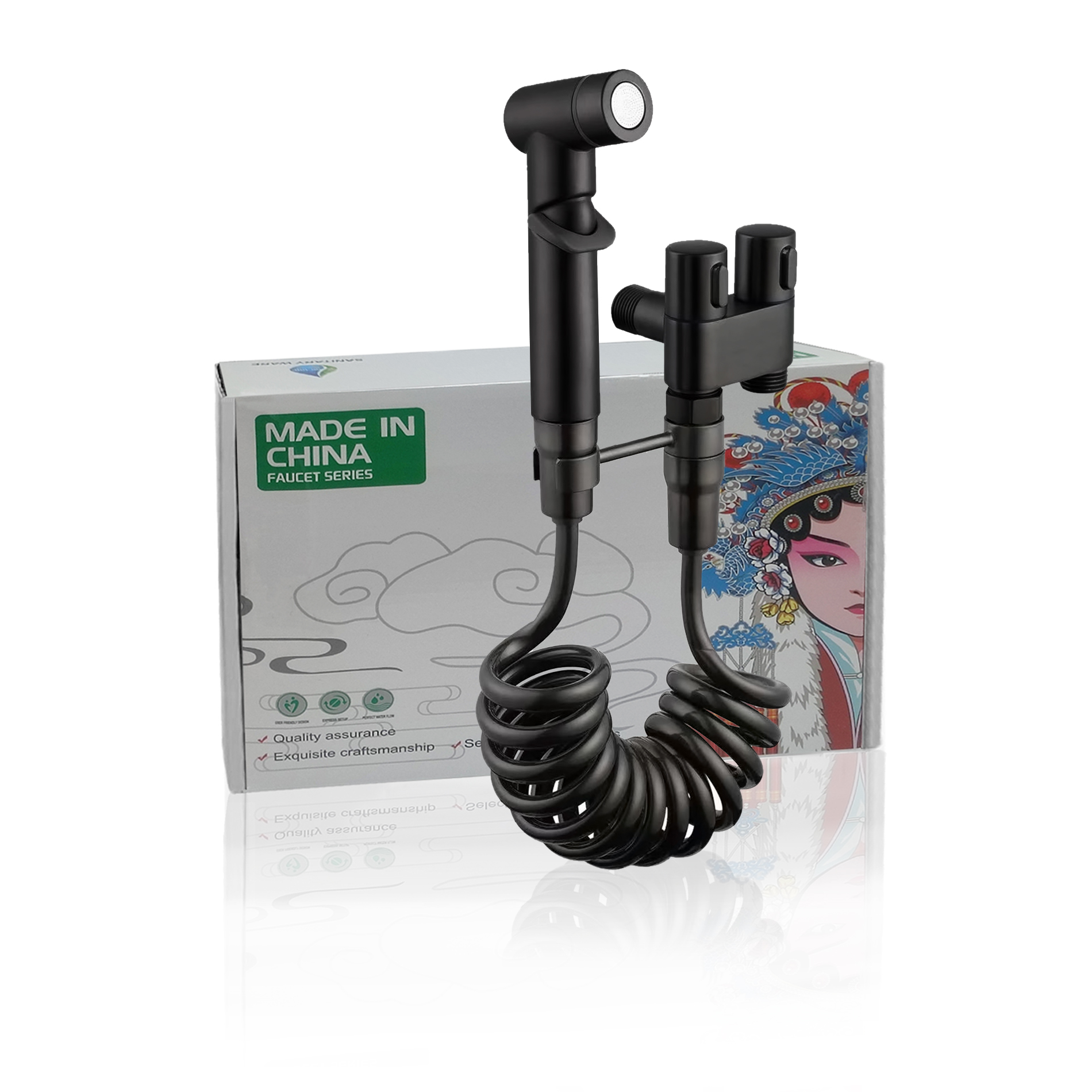 Produktbild von Bidet Handbrause Für Toilette - 2m Schlauch Mit Doppelventil, Hochdruck & Niederdruck | Für Hygiene, Reinigung & Haustiere