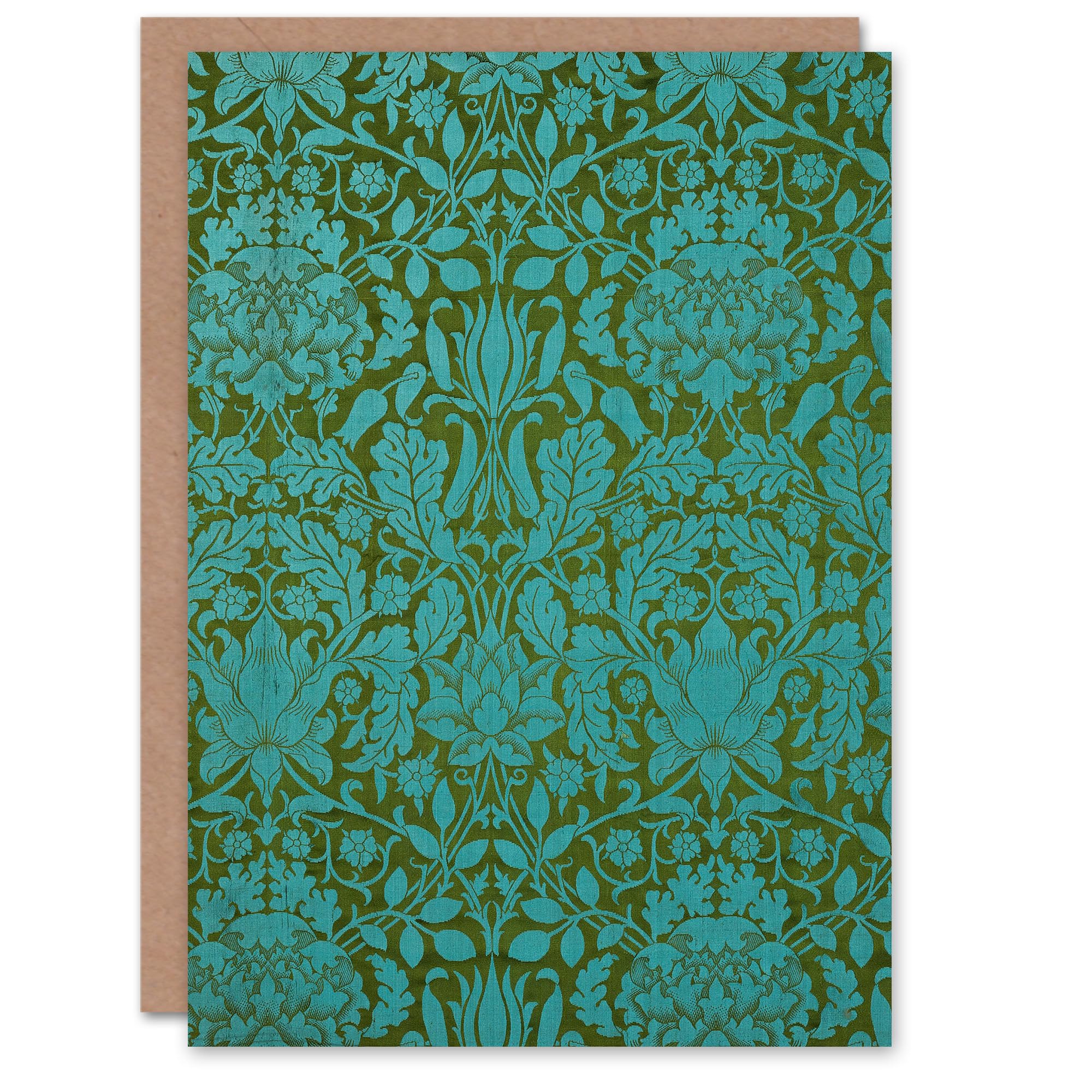 Artery8 William Morris Art Card Floral Pattern Blue