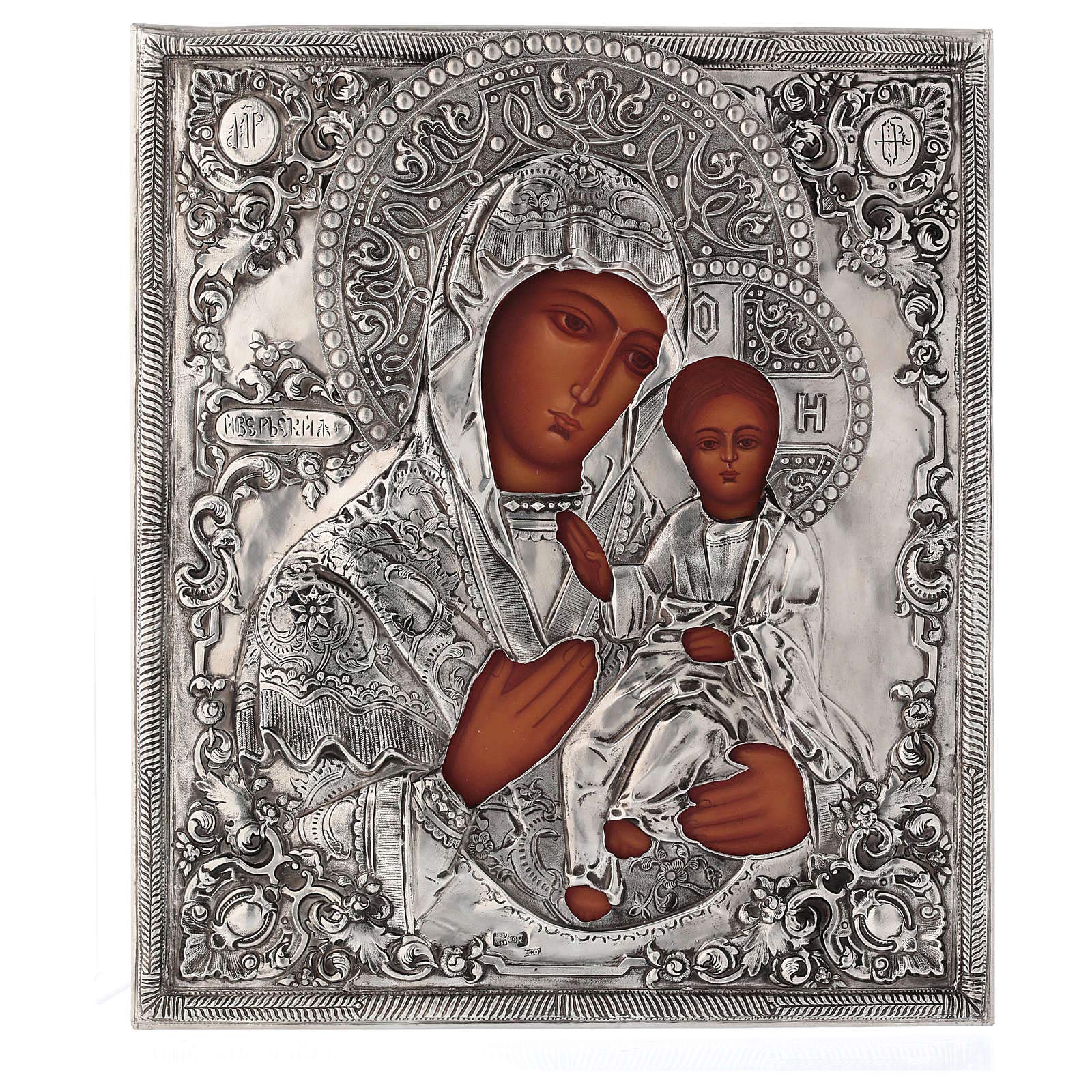 Icon Virgin of Ivron Riza Shiny Poland 30x25cm Painted