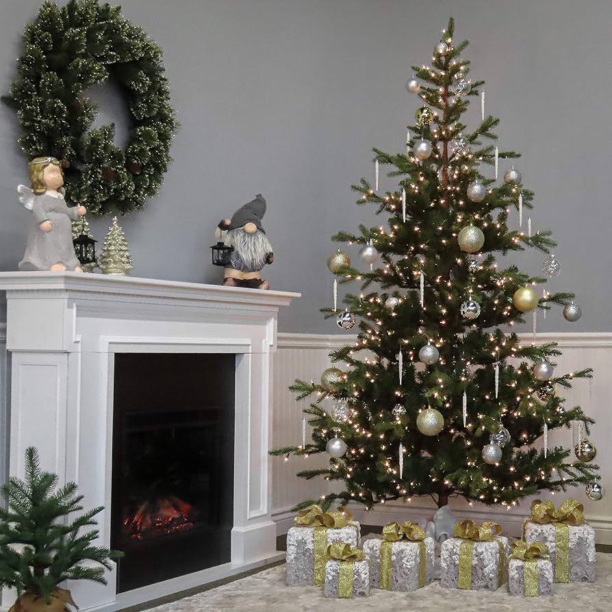 新品未使用 National Tree Company クリスマスツリー 7ft 7 ft. Pre-Lit North Valley Spruce Tree with 700 Clear Lights