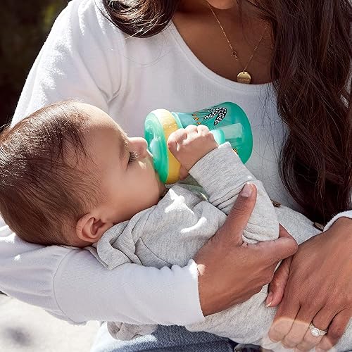 Miniatura 4 de The First Years Vasos de entrenamiento de boquilla suave para niños pequeños, diseño de leopardo y tucán, copas para beber con temática de selva