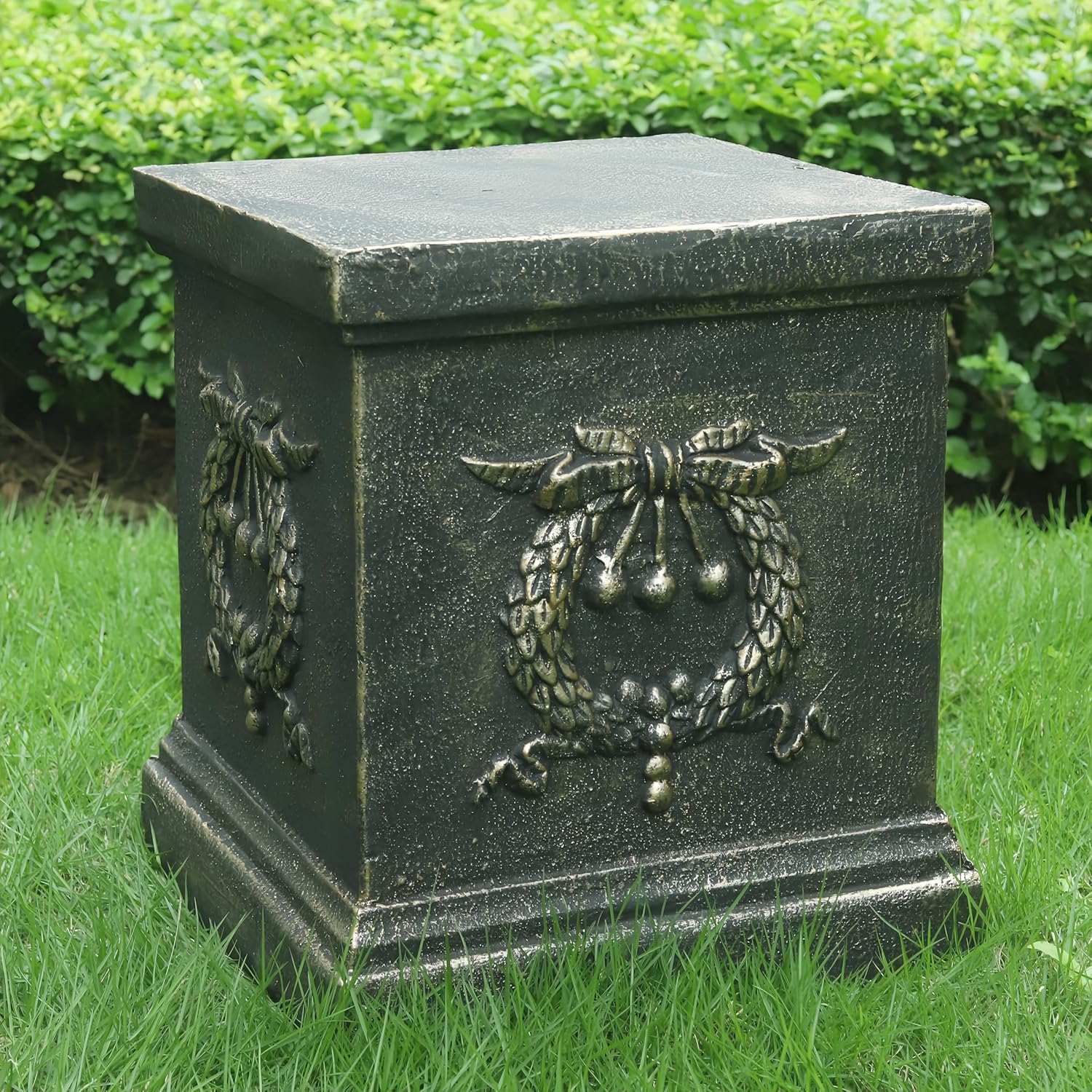 Garden Ear of Wheat Pedestal Statue Outdoor Base Decorative Sculpture Garden Flower Pot Side Table Yard Patio Deck Home Hallway Sculpture