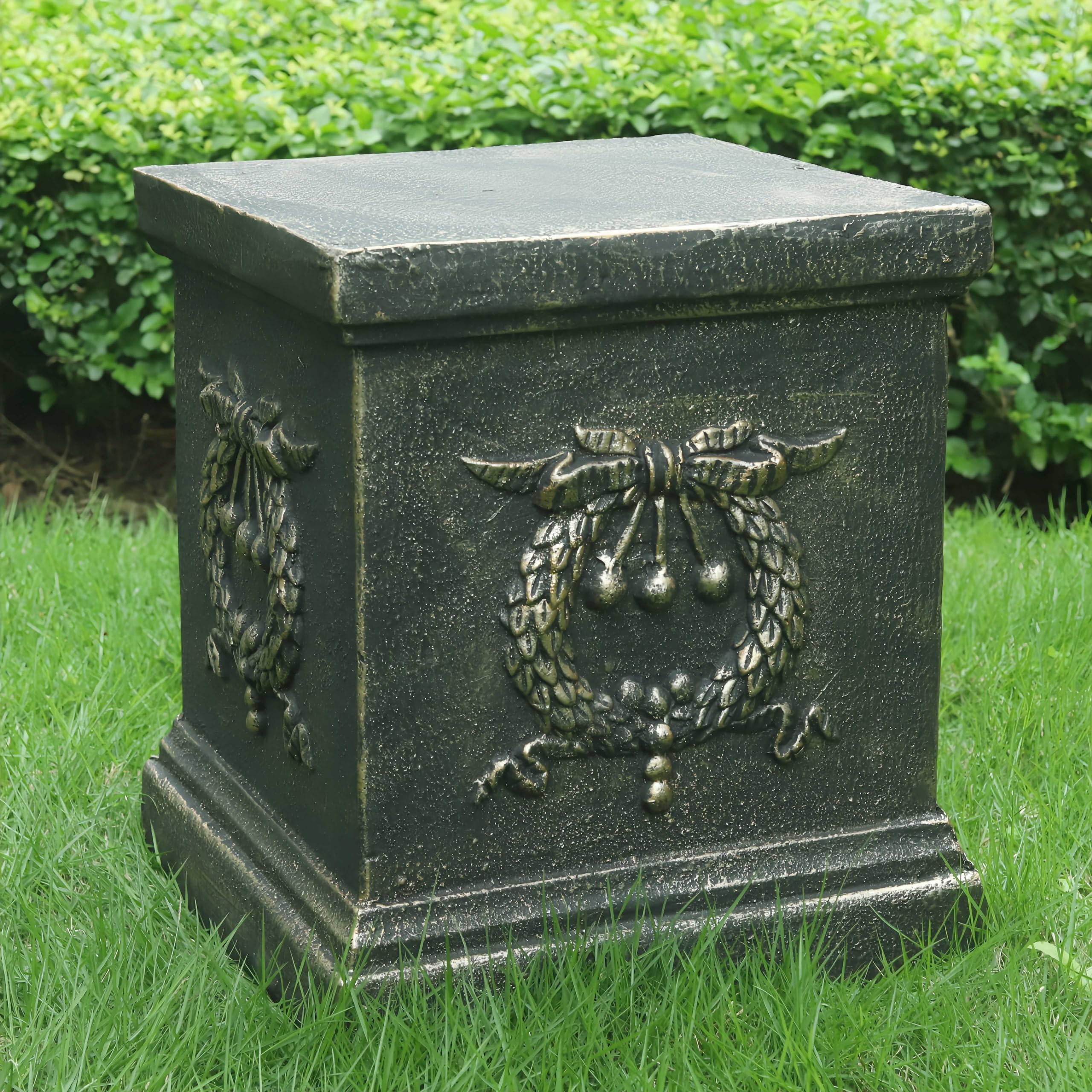 Garden Ear of Wheat Pedestal Statue Outdoor Base Decorative Sculpture Garden Flower Pot Side Table Yard Patio Deck Home Hallway Sculpture