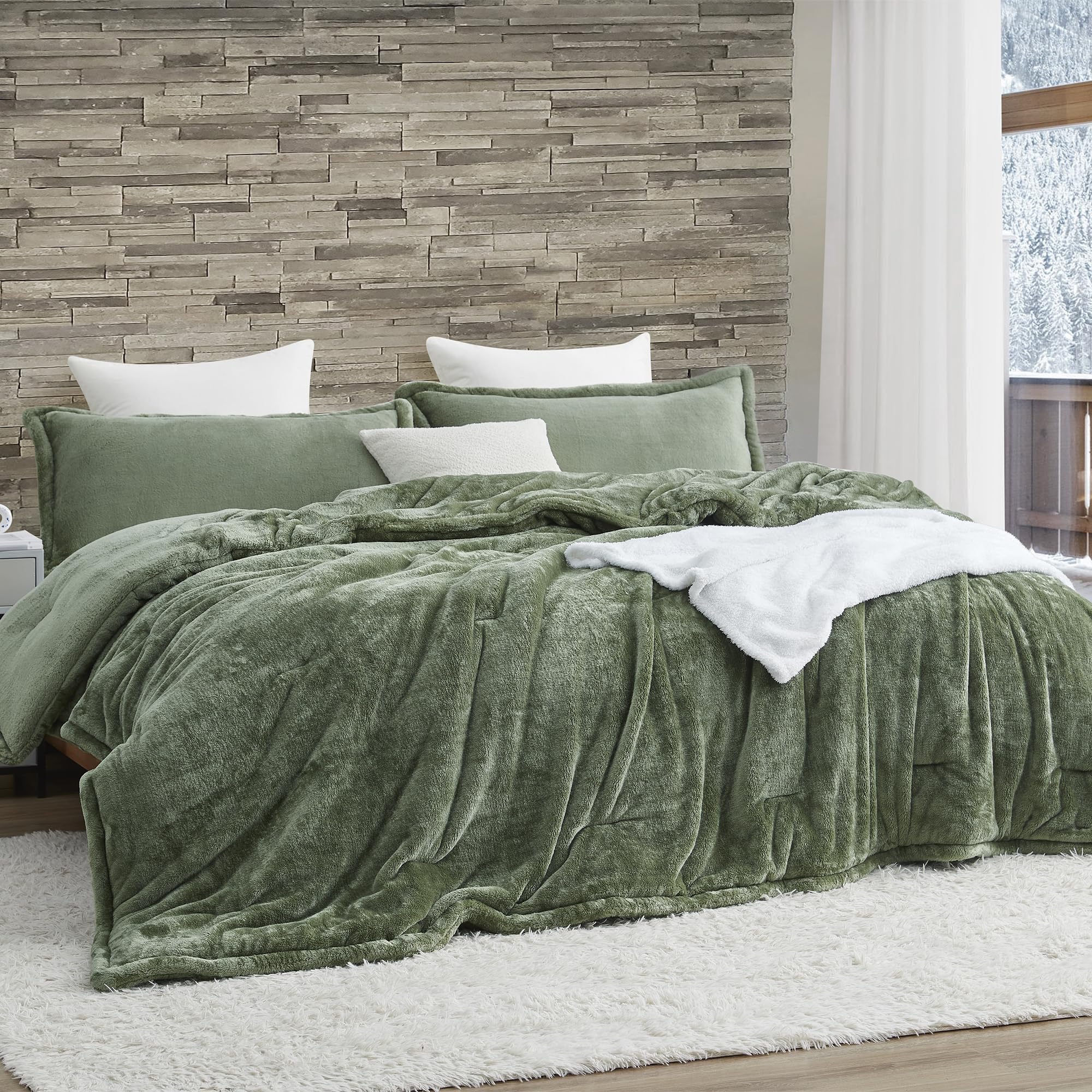 Byourbed Softer Than Soft - Coma Inducer® Twin XL Comforter Set - Double Plush Montana Green