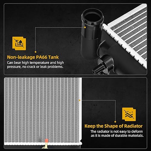 Miniatura 56 de DWVO Radiador completo compatible con Jeep Wrangler L6 4.0L 2003-2006 Jeep Wrangler L4 2.4L 1987-2002 Jeep Wrangler L6 1987-2002 2.5L L6 1987-1990