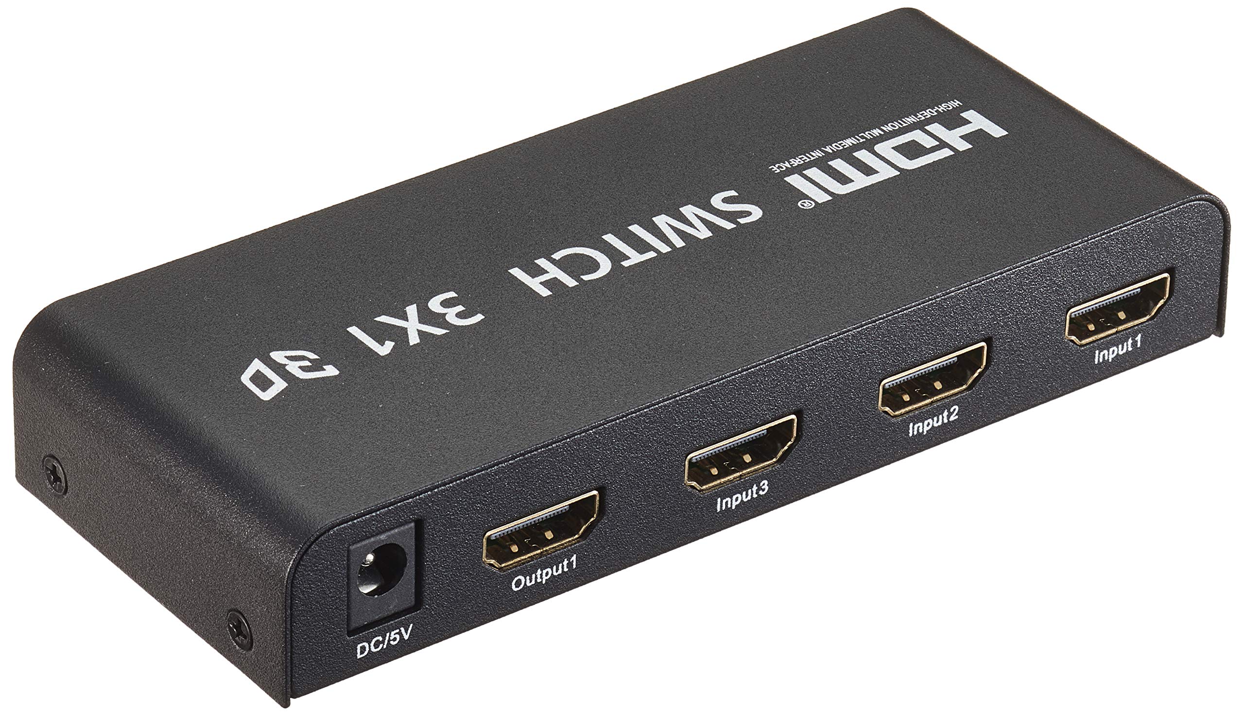 PremiumCord HDMI Umschalter 3:1 mit Fernbedienung und Netzteil, Metallgehäuse, Switch mit LED Status, Video Auflösung Full HD 1080p 60Hz, 3D, HDCP, Farbe schwarz