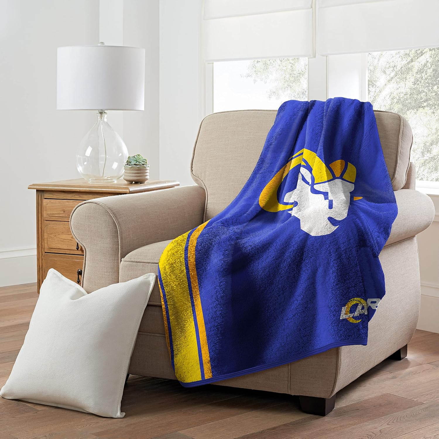 Northwest Art Mall - The Company NFL Polyester Sherpa Throw Blanket 50X60, Los Angeles Rams