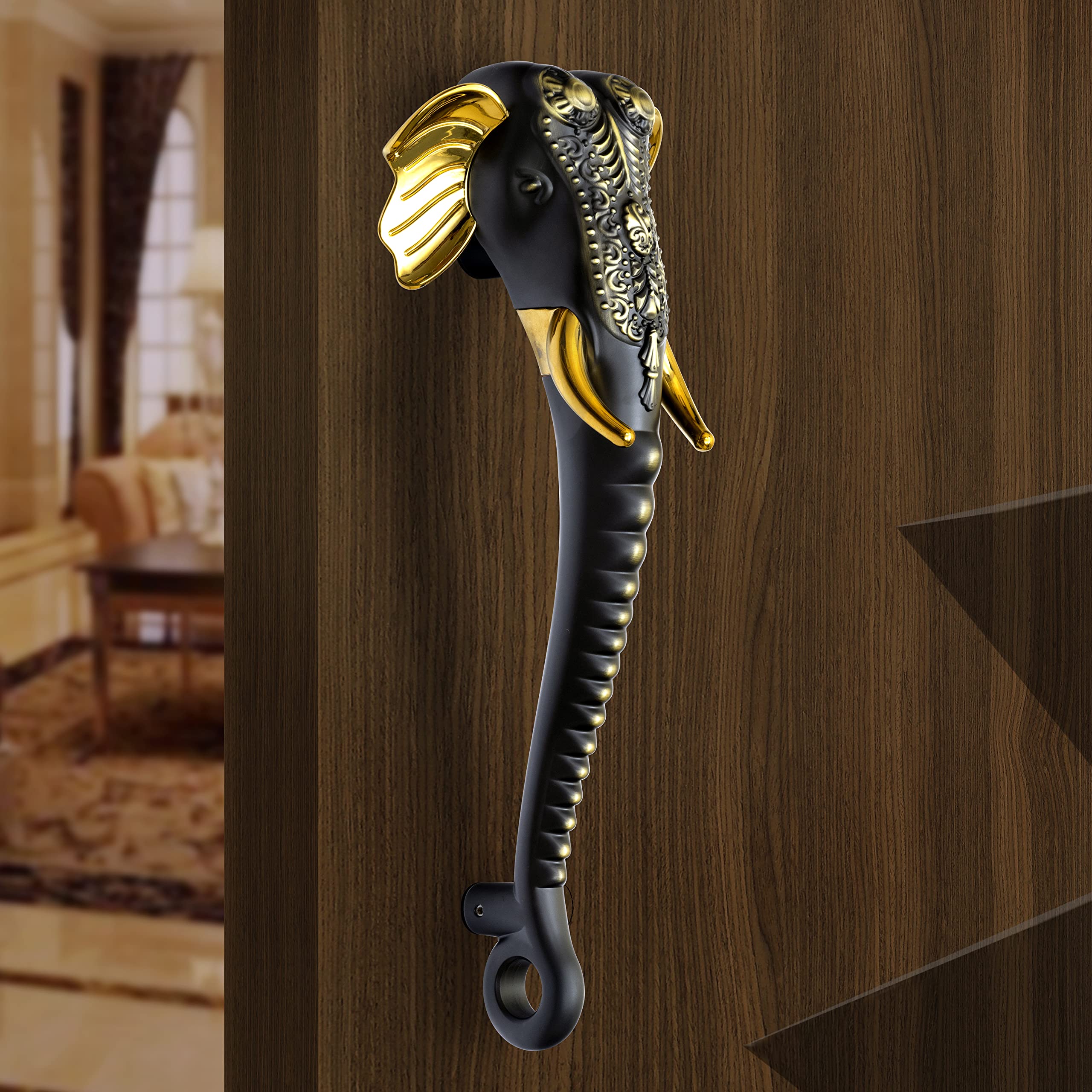 Plantex Premium Elephant Main Door Handle/17-inches Door Handle Main Door/Pull Push Handle/Door and Home Decor - Pack of 1 (677-Golden Finish) — Amazon image 14