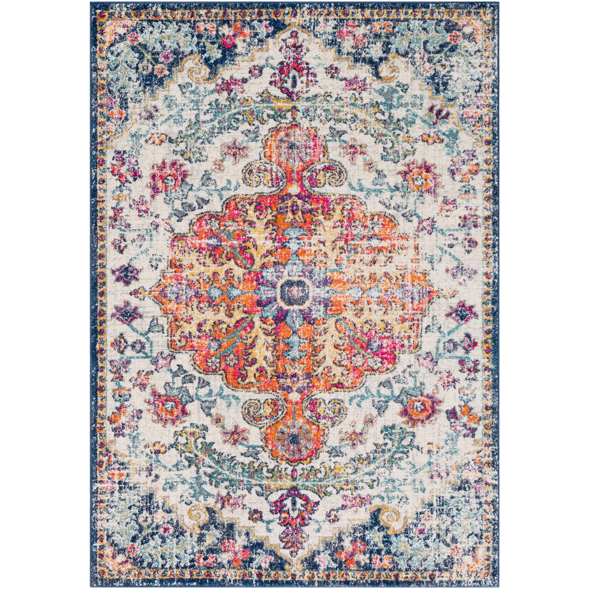 Artistic Weavers Odelia Vintage Bohemian Area Rug,3'11" x 5'7",Orange/Navy