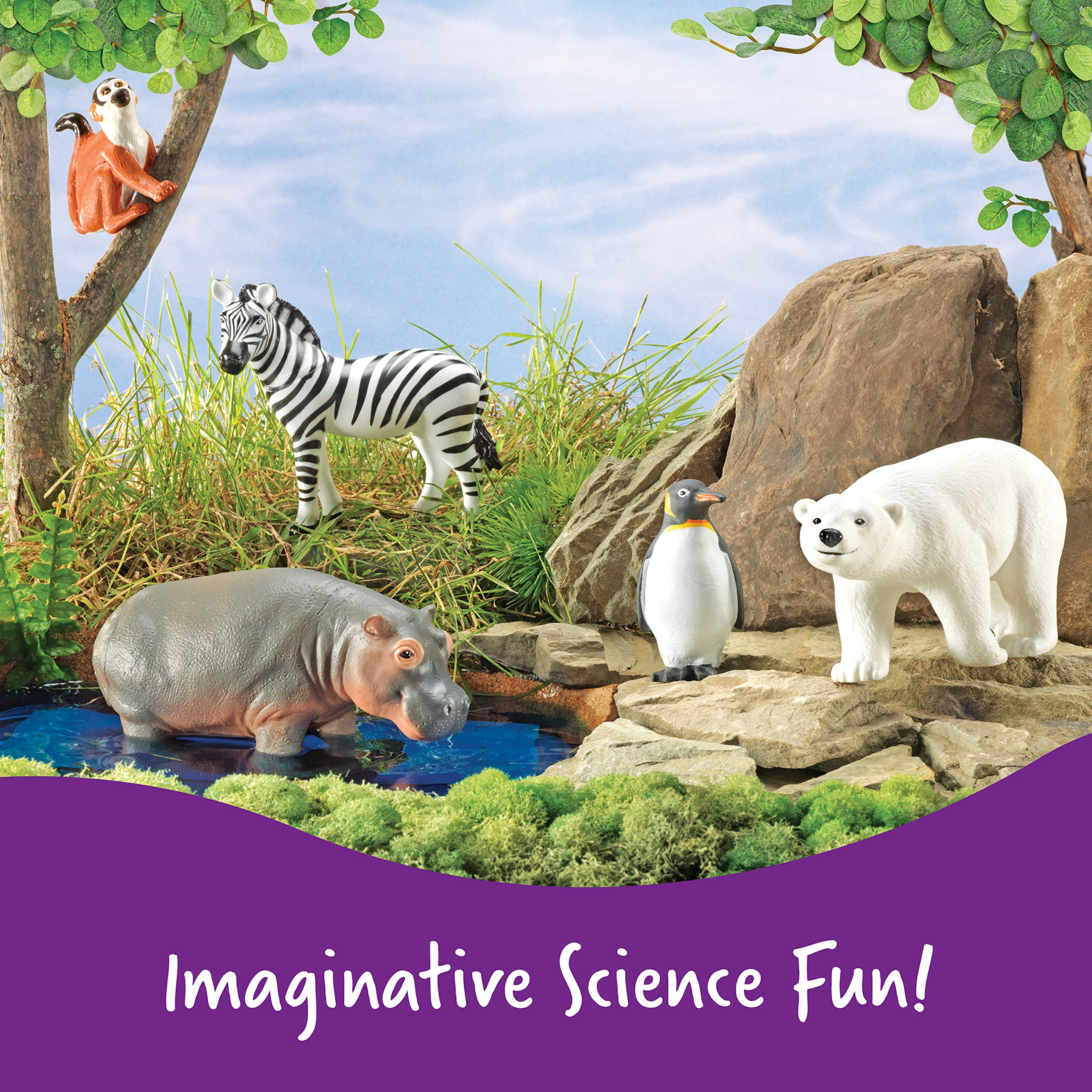 Amazon.com: Learning Resources Jumbo Zoo Animals, Monkey, Penguin