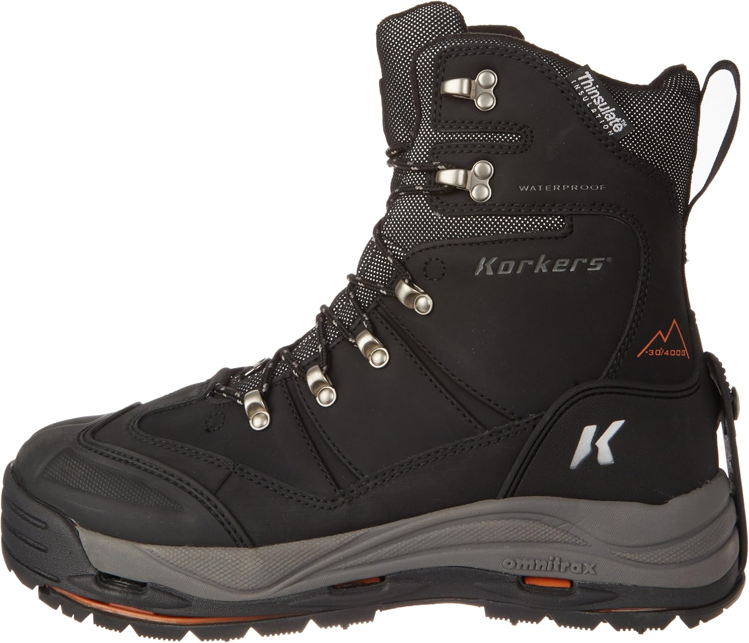Korkers SnowJack with SnowTrac and IceTrac Outsoles Outdoor Boots 12 Black