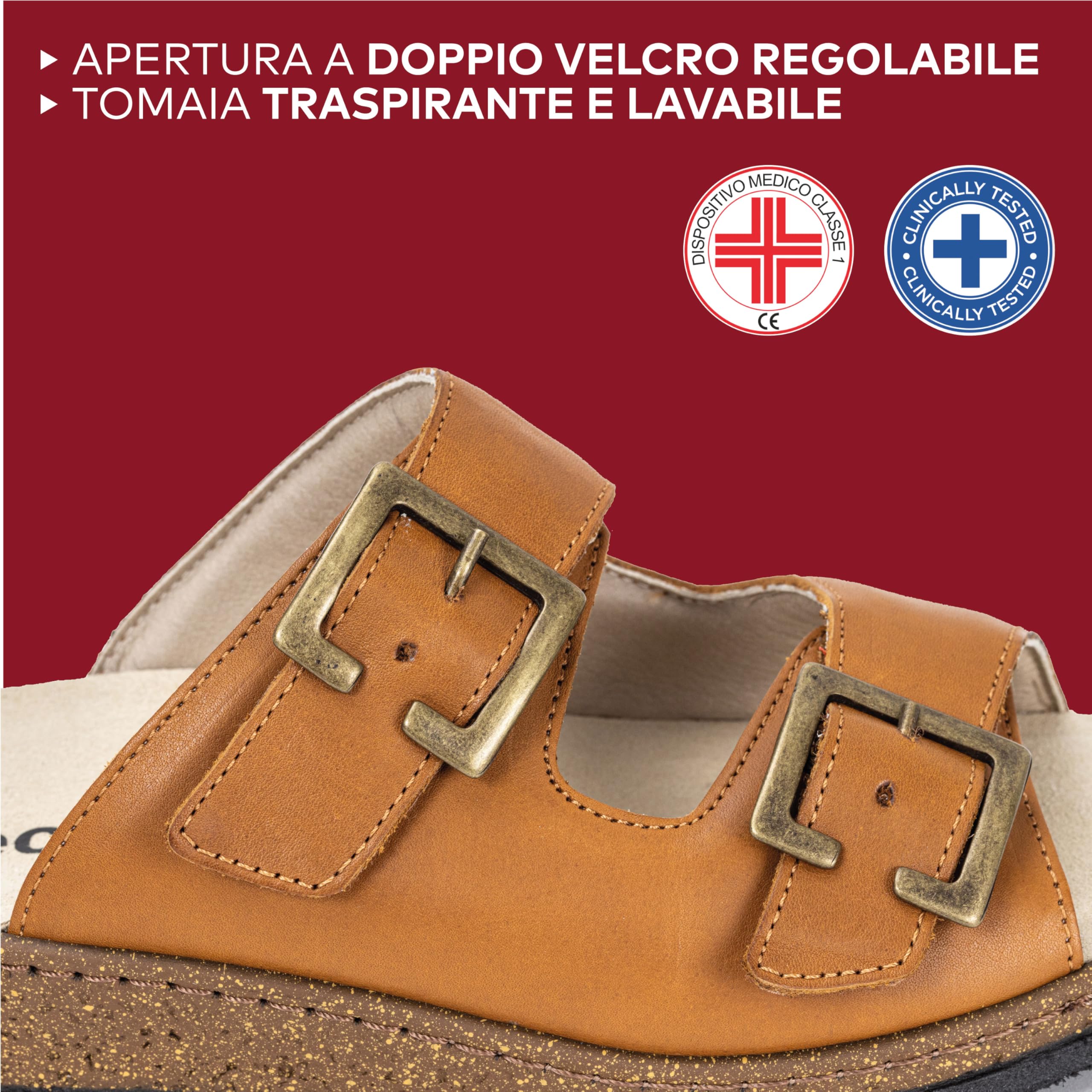 EXTRO STYLE - Ciabatte Ortopediche Donna Tecnica Adele - Traspiranti, Antibatteriche e Ipoallergeniche - Sandali con Plantare Estraibile e Suola Antiscivolo - Made in Italy