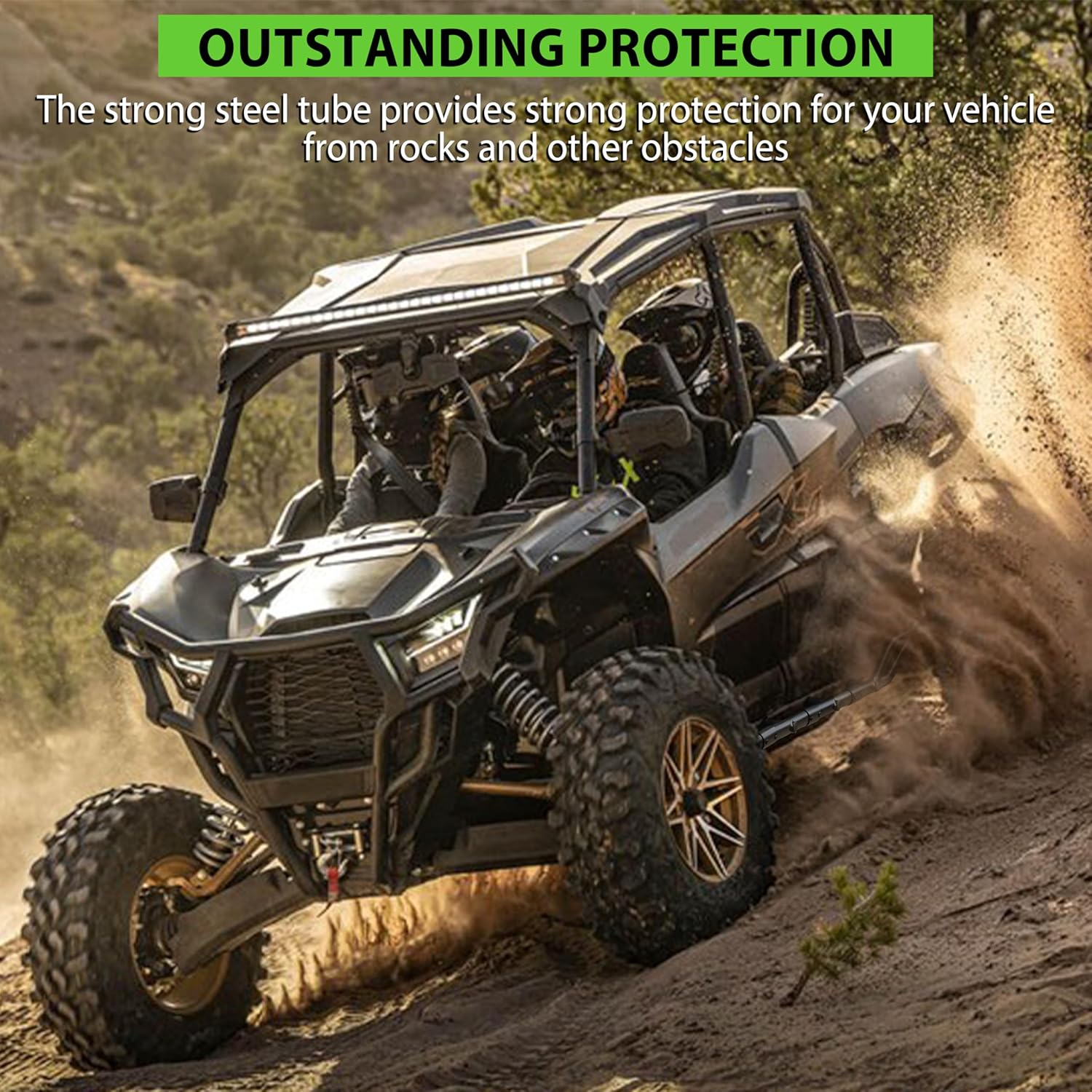 SAUTVS Nerf Bars Rock Sliders for Kawasaki Teryx KRX4 1000, Combined Side Bumper Protector Guard Side Steps Tree Kickers for Kawasaki Teryx KRX 4 1000 2023-2025 Accessories(4 Seat)