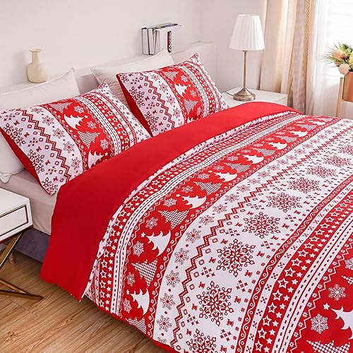 Miniatura 3 de Shamdon Home Collection Funda de edredón de Navidad, juego de ropa de cama con impresión HD, funda de edredón de microfibra súper suave, regalo de