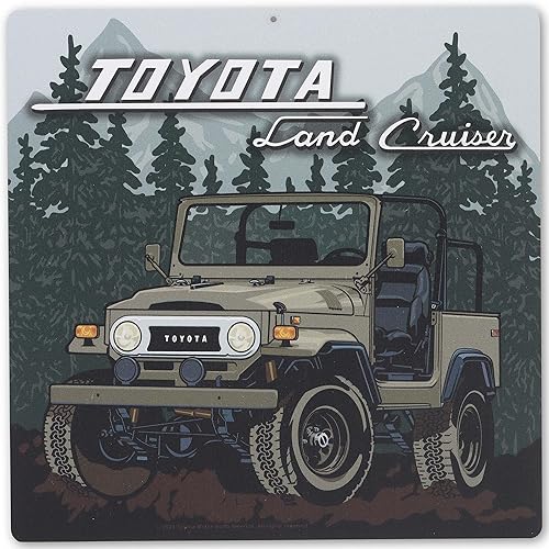 Miniatura 12 de Letrero redondo de metal para Toyota FJ Cruiser Let's Go Places - Divertido letrero de Toyota para garaje, tienda o cueva de hombre Gris,Beige,Negro