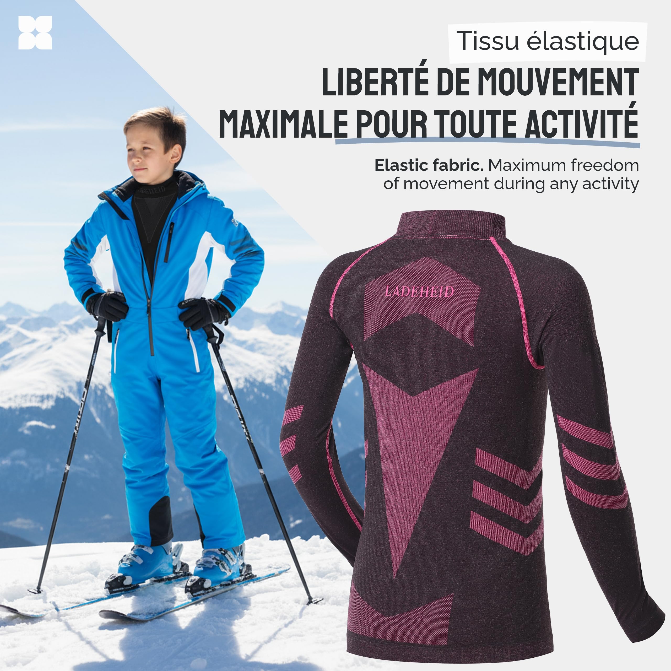 Ladeheid sous-vêtements Thermiques Shirt Manches Longues Unisexe Enfant LAGI007