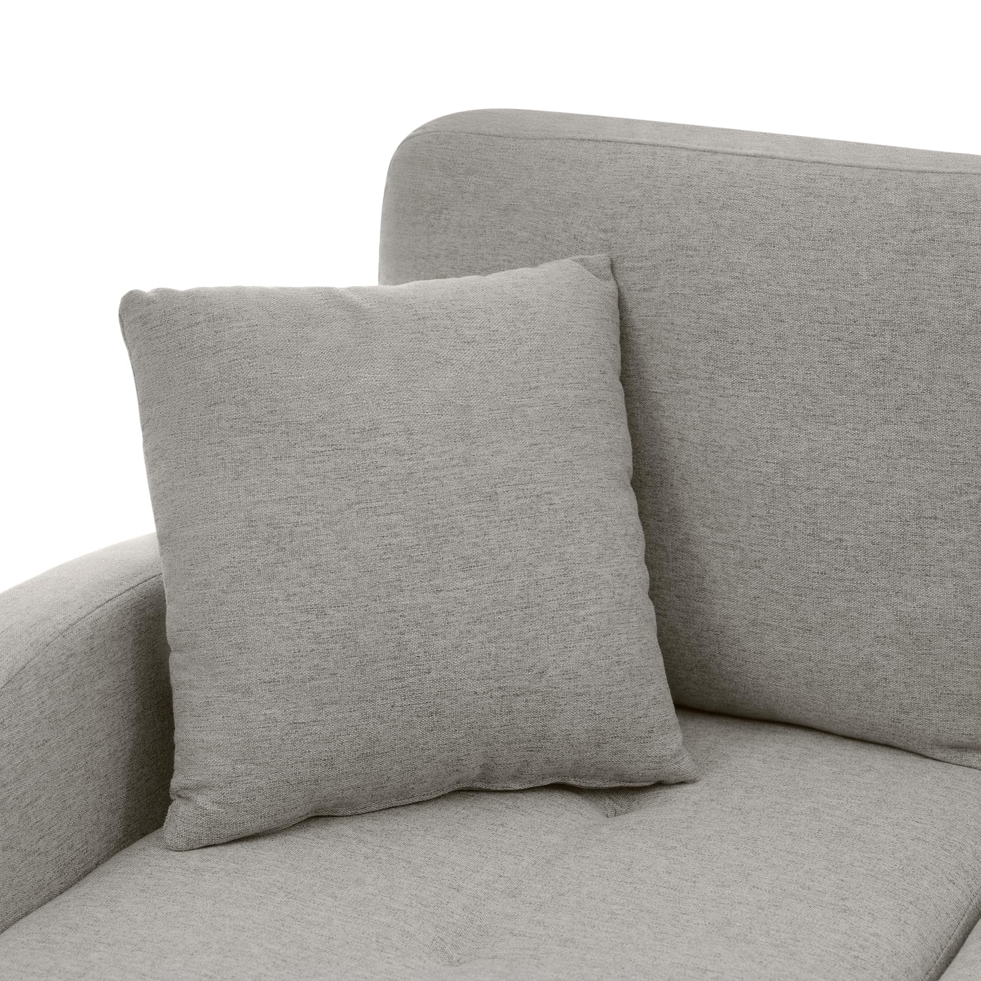 TIZZ Divano angolare a forma di L con chaise longue - Divano a 3 posti, 166 x 118 x 77 cm, tessuto in lino di cotone traspirante, gambe in plastica, design modulare, ideale per soggiorno, appartamenti