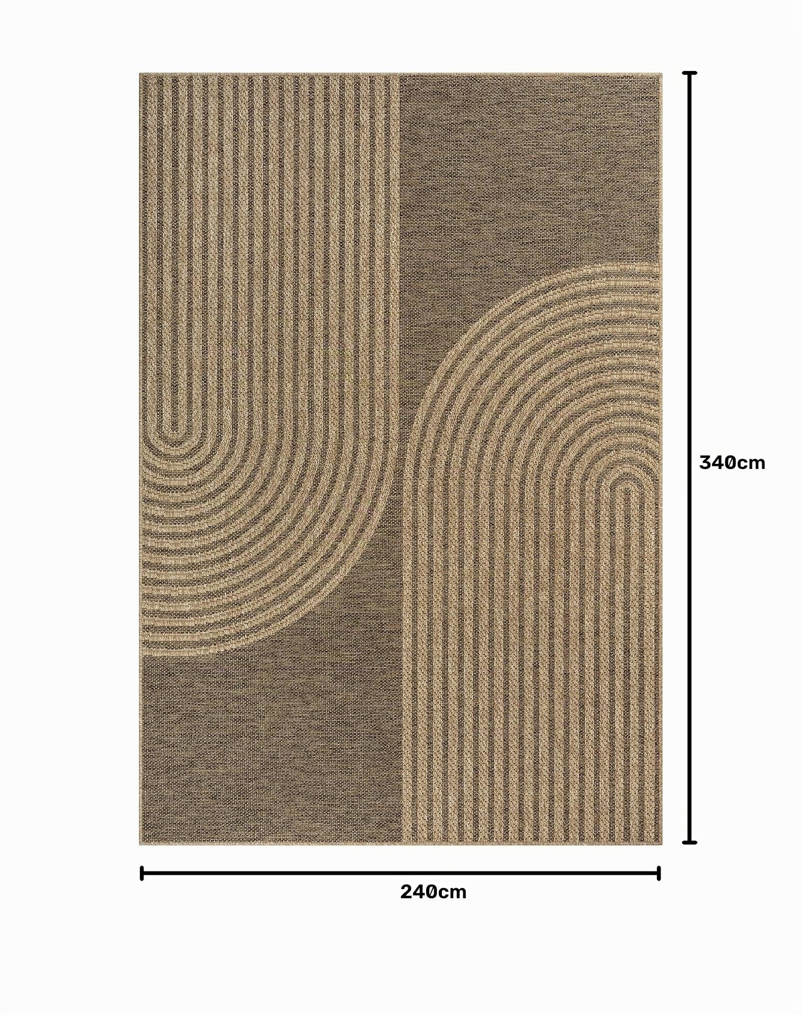 the carpet Kansas Outdoor Teppich – Wetterfester Indoor & Outdoor Teppich im Jute-Look für Balkon, Terrasse, Garten… – Ansicht 2