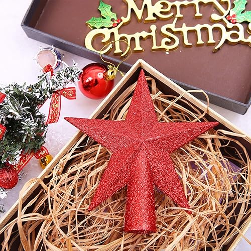 Miniatura 6 de Aneco Paquete de 2 adornos para árbol de Navidad con purpurina para decoración de árbol de Navidad pequeño o decoración del hogar, plástico duro, 4