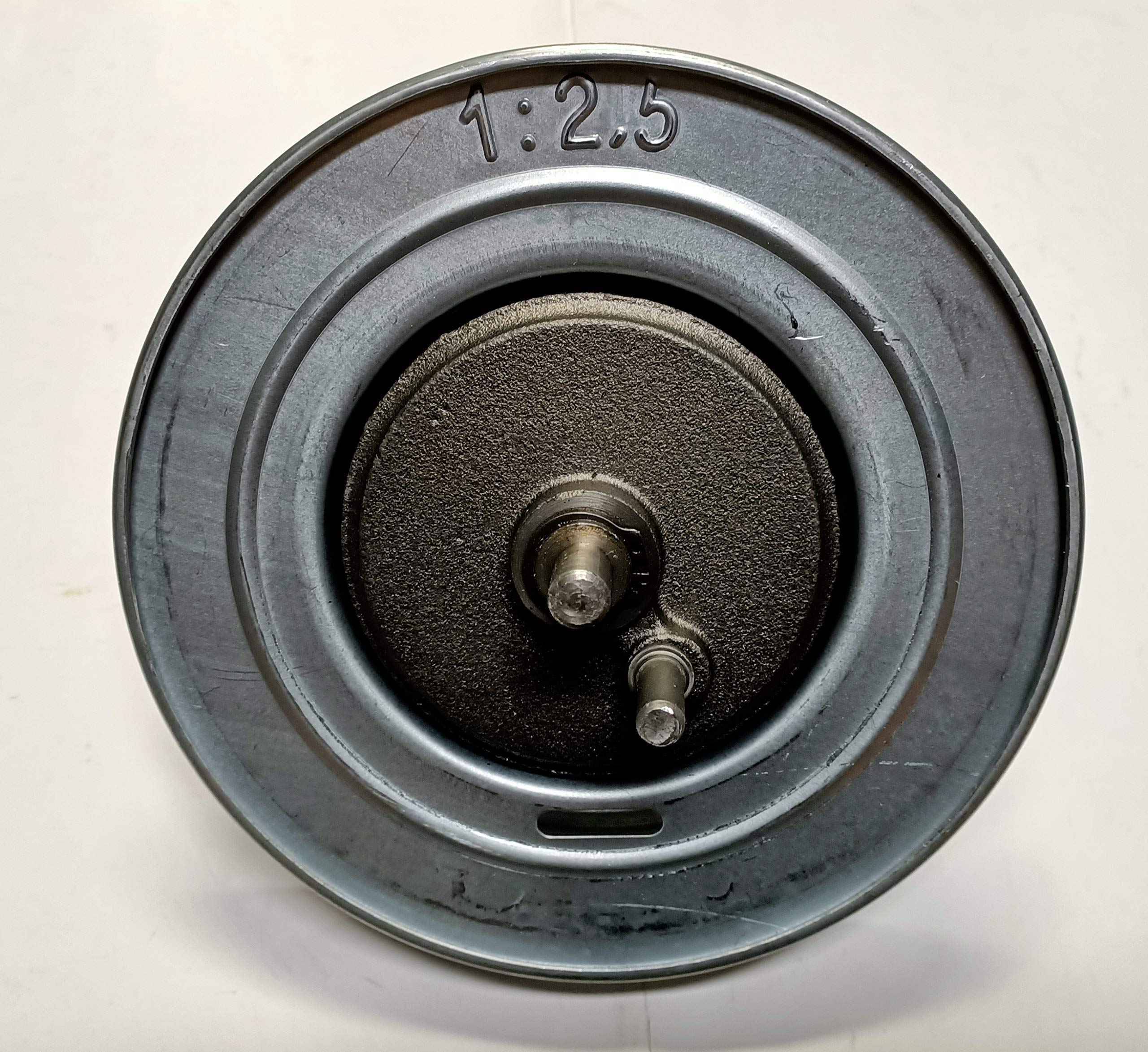 Puleggia con riduttore 1:2,5 e calotta d. 210 mm per rullo tapparelle in ferro ottagonale