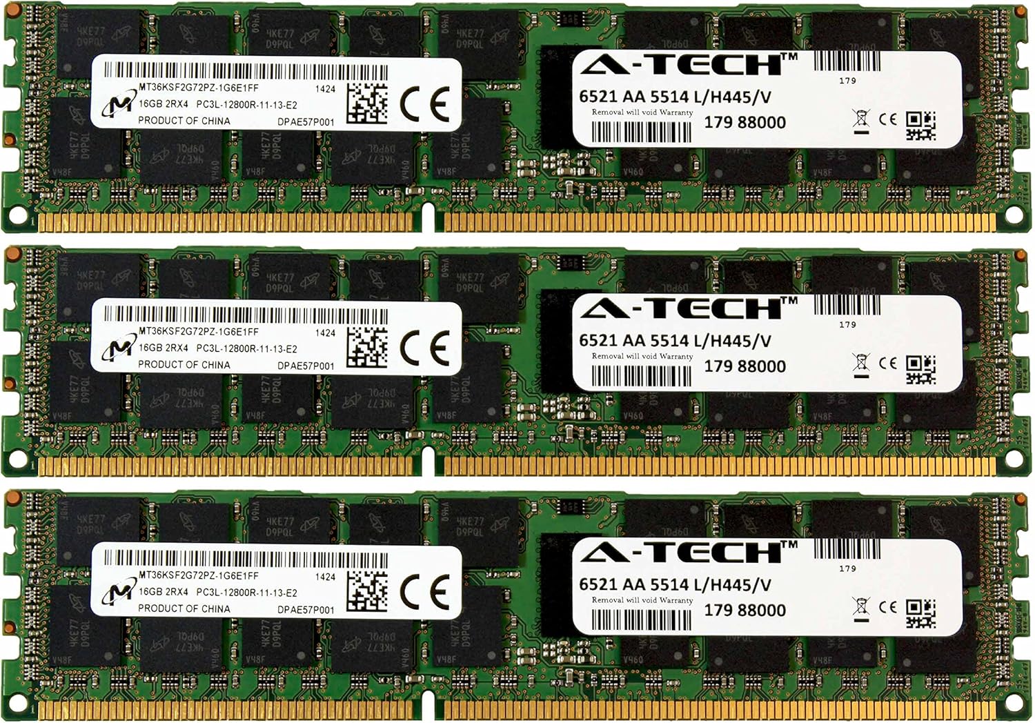 A-Tech Micron 64GB Kit 8X 8GB PC3-10600 1.35V for Dell PowerEdge C1100 20D6F C2100 C6145 C6100 SNPJDF1MC/16G C6105 R320 C6220 A6996807 C8220 M420 M520 A2626071 M610x M620 M710 A2626092 Memory RAM