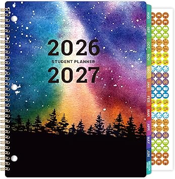 مخطط الطلاب 2026-2027 - مخطط المدرسة 2026-2027، أغسطس 2026 - يونيو 2027، 8.5 بوصة x 11"، التقويم الشهري والأسبوعي للمدرسة المتوسطة أو الثانوية