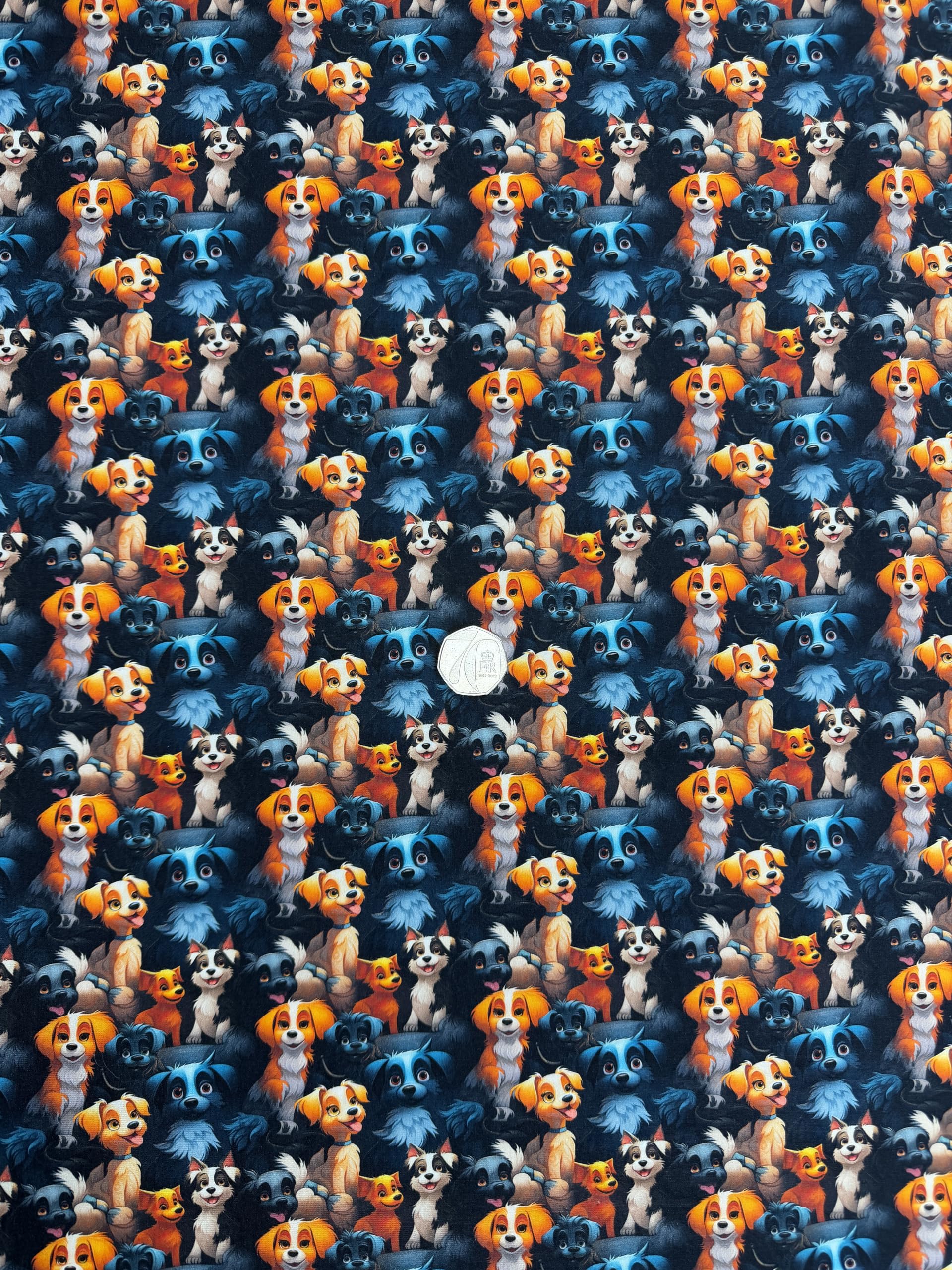 Pyrhan Ltd 45-100%-Cutpuppies-Dog Pyrhan Cute Puppies Dogs 100% Cotton Fabric By The Metre, Sewing Material 112 Cm 45-Inch Wide Print Cotton Material By The Metre. Ideal To Use With Any Lining Fabric, Making Fat Quarters (Cutpuppies)