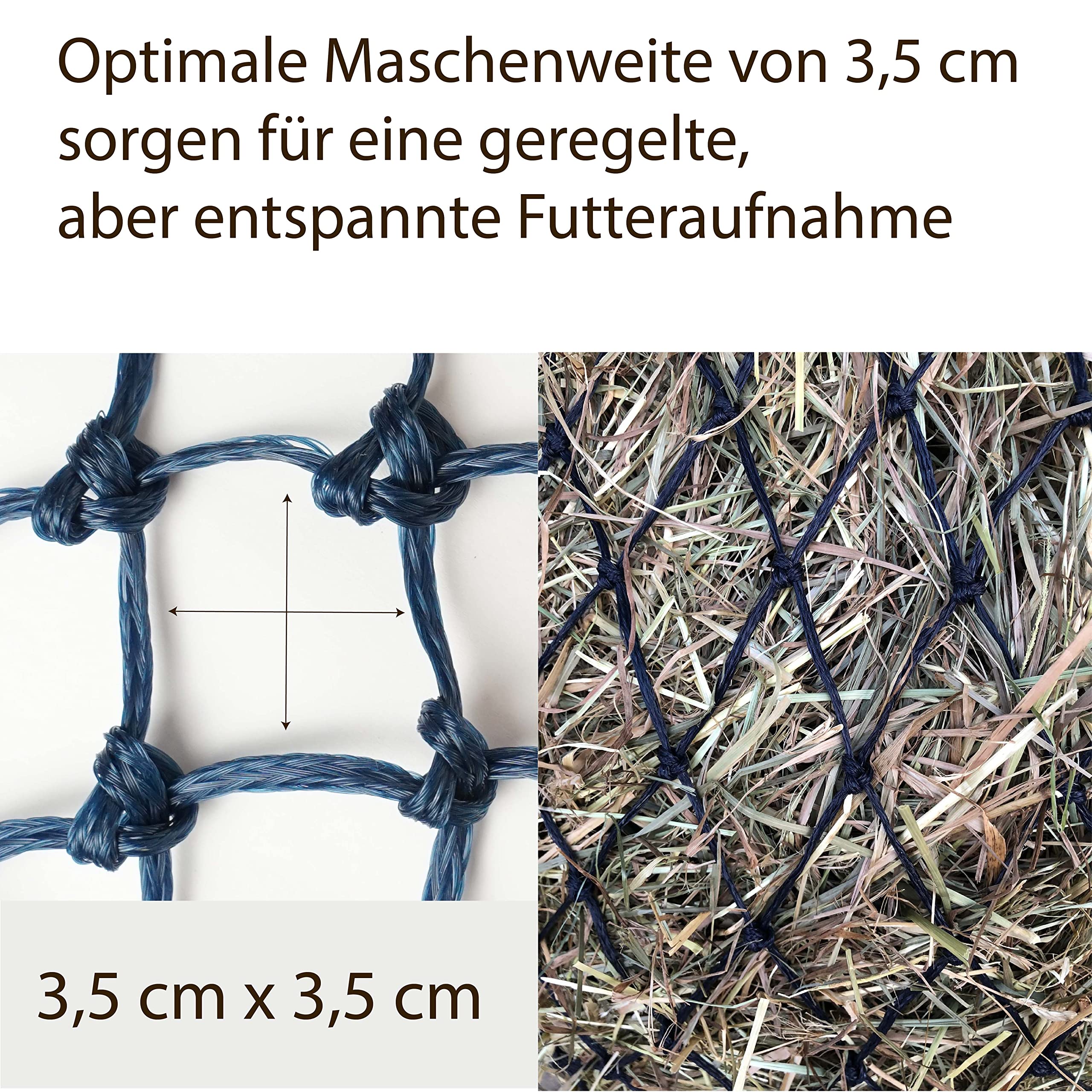 Rete Per Fieno Cavalli A Maglie Strette 3x3 Cm - 2 Pezzi Turchesi, Per 3-4 Kg Di Fieno - Foto 4