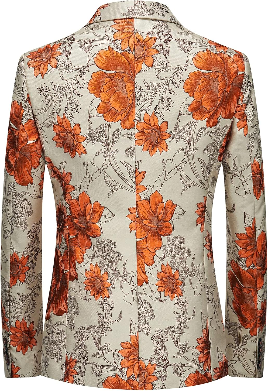 MOGU Mens Floral Blazer Slim Fit Elegant Tuxedo Jacket for Daily Prom Party - Image 2