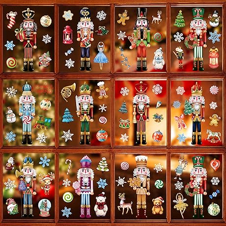 BORAMDO Christmas Window Clings: Festive Nutcracker Window Decor