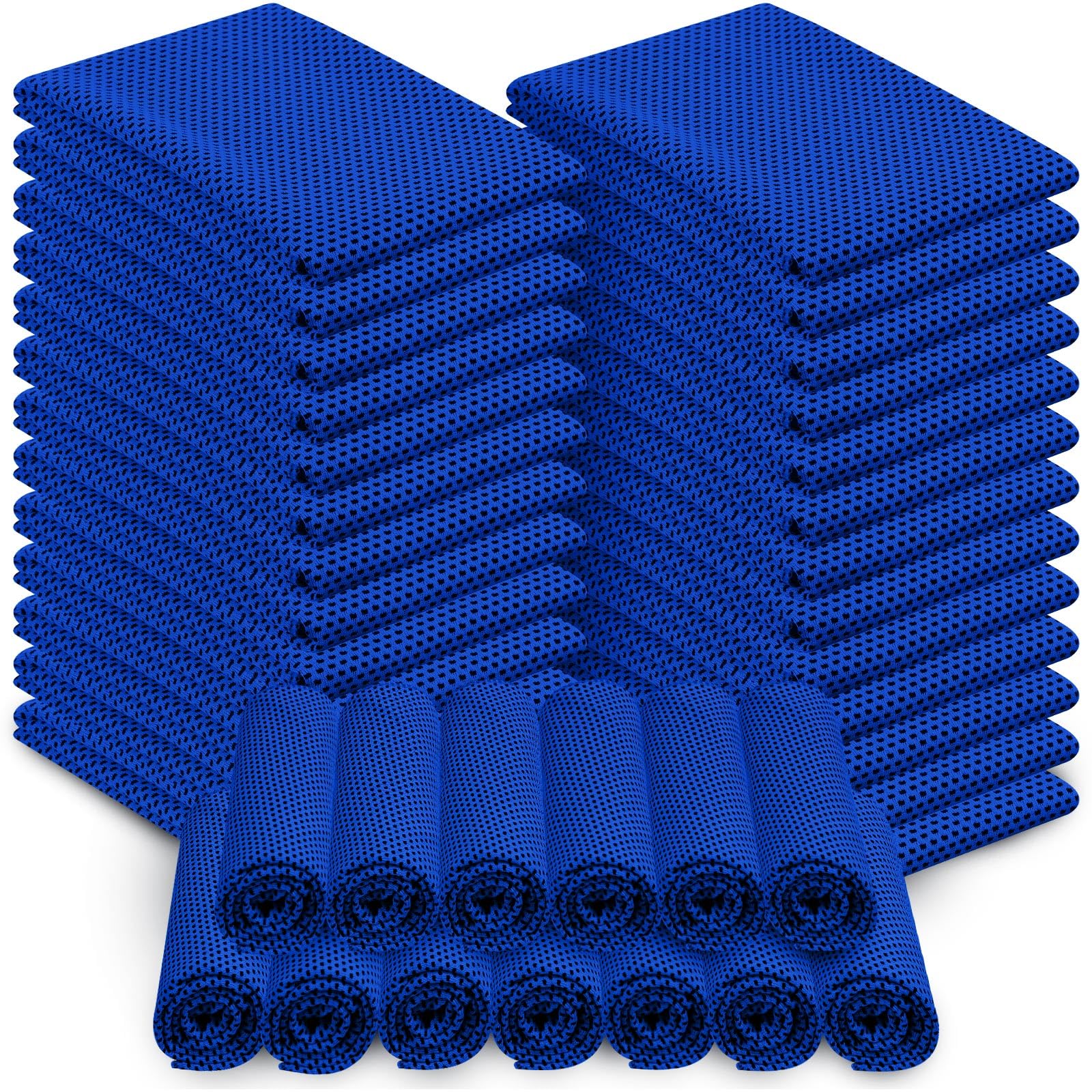 50 Pcs Cooling Towel 40 x 12 Inch Microfiber Workout Towels Breathable Chilly Towel Ice Cool Cold Towels Bulk Fast Drying Absorbent Sweat Rag for Neck Yoga Sports Golf Gym Camping (Dark Blue)