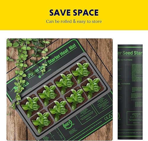 Miniatura 25 de iPower Alfombrilla térmica duradera de 10 x 20 pulgadas con certificación ETL, cálida almohadilla de calentamiento hidropónico para germinación