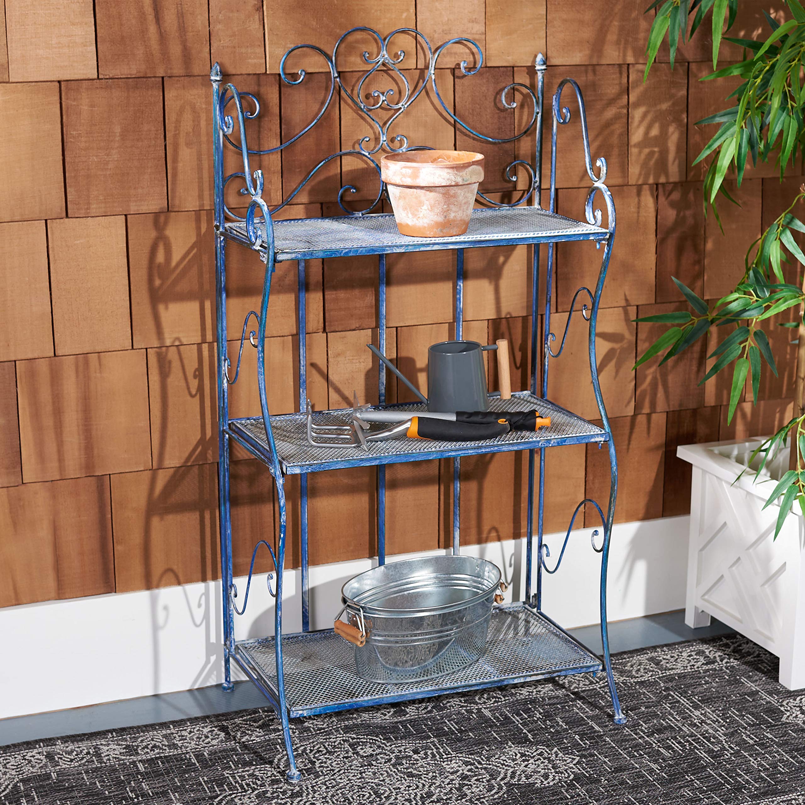 Amazon.com : SAFAVIEH Outdoor Collection Torus Antique Blue 3-Tier