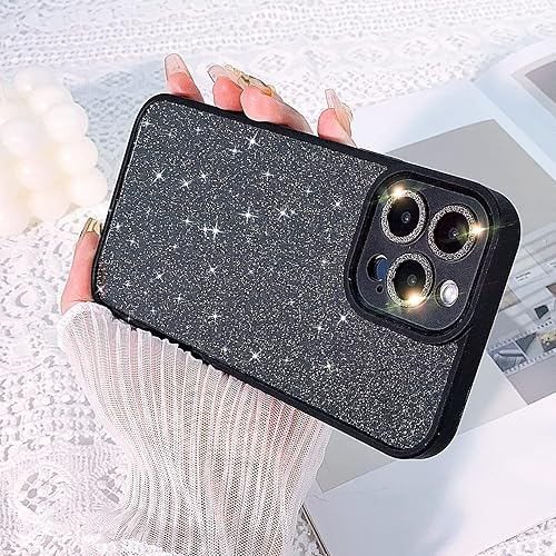 Miniatura 6 de NITITOP Funda compatible con iPhone 13 Pro Max con brillantina, lente de diamante de lujo para niñas y mujeres, patrón de hardware, silicona, PC con