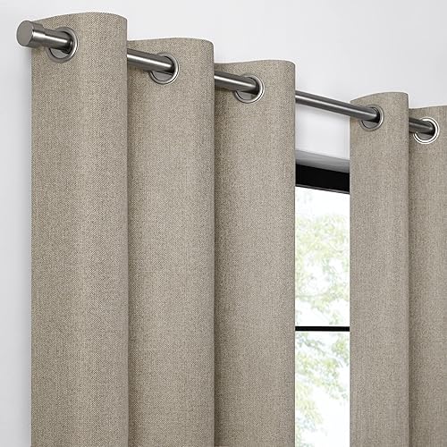 Miniatura 4 de Eclipse Welwick Magnitech - Cortina 100 % opaca con ojales, cierre magnético sin costuras para dormitorio, sala de estar o guardería, 63 pulgadas de