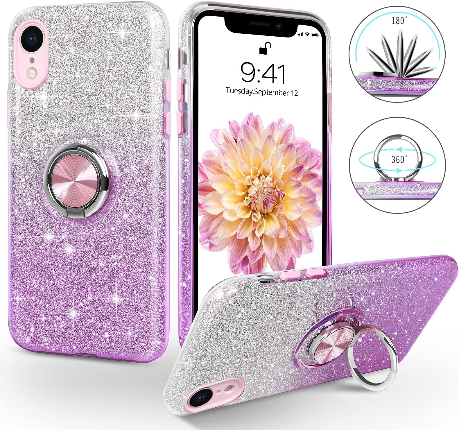 JAKPAK For IPhone XR Case Glitter Bling Sparkle Phone Case - View #5