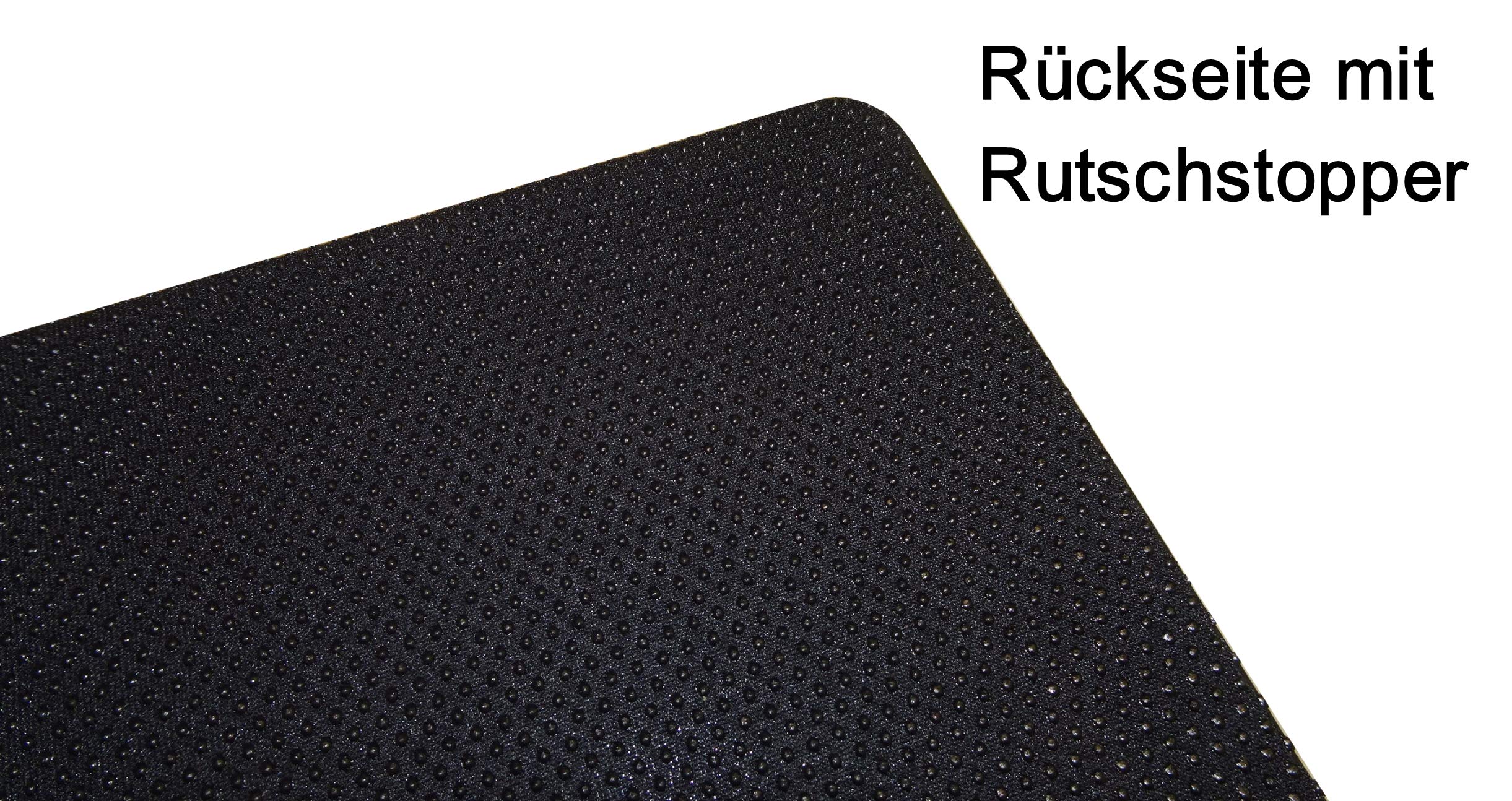 Exquisit Schreibunterlage Schreibtischunterlage echt Leder schwarz 60 x 40 cm Rindnappaleder, rutschhemmende Rückseite, abgerundete Ecken