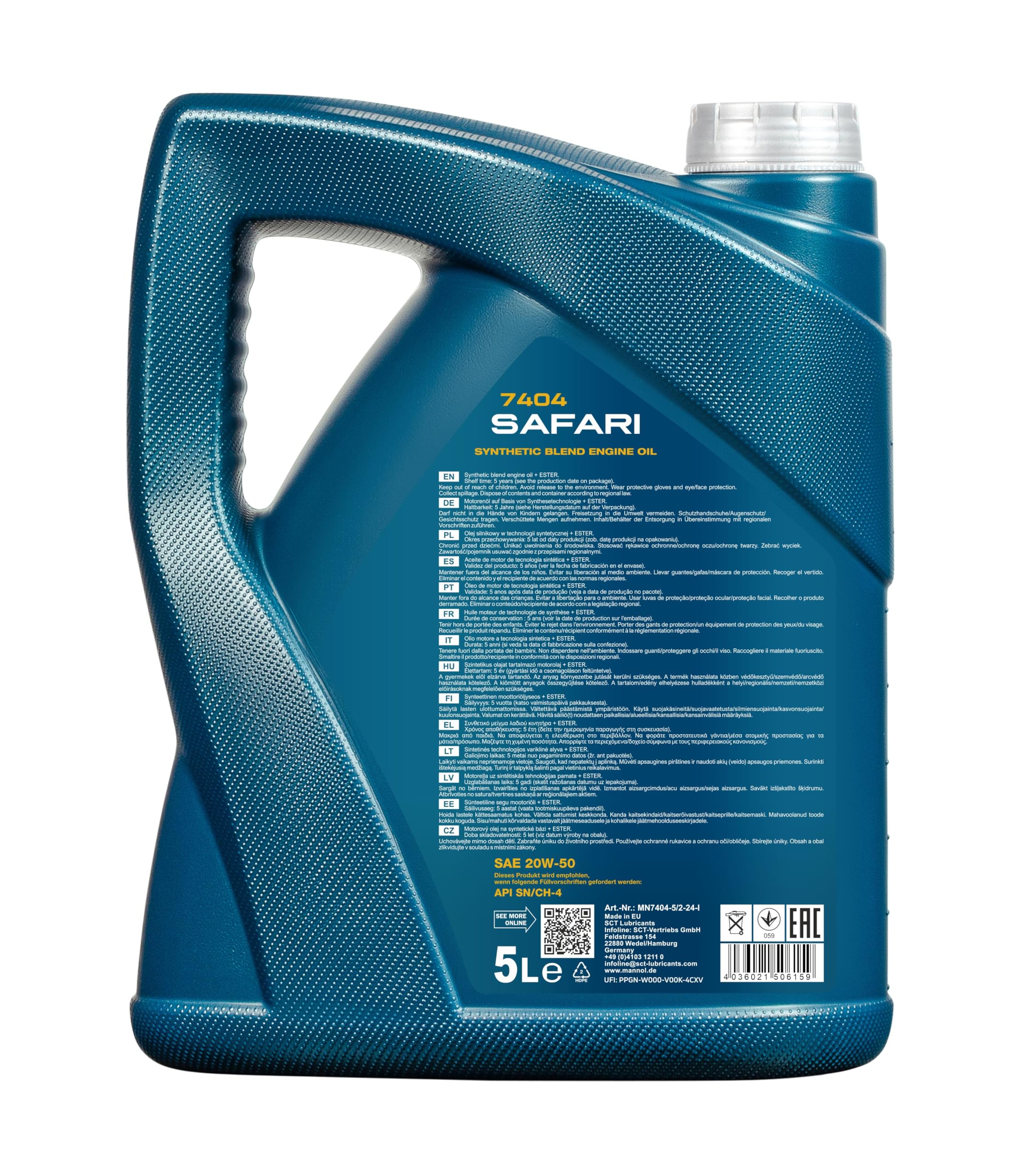 MANNOL 7404 Safari 20W-50 5L | MN7404-5, Motoröl