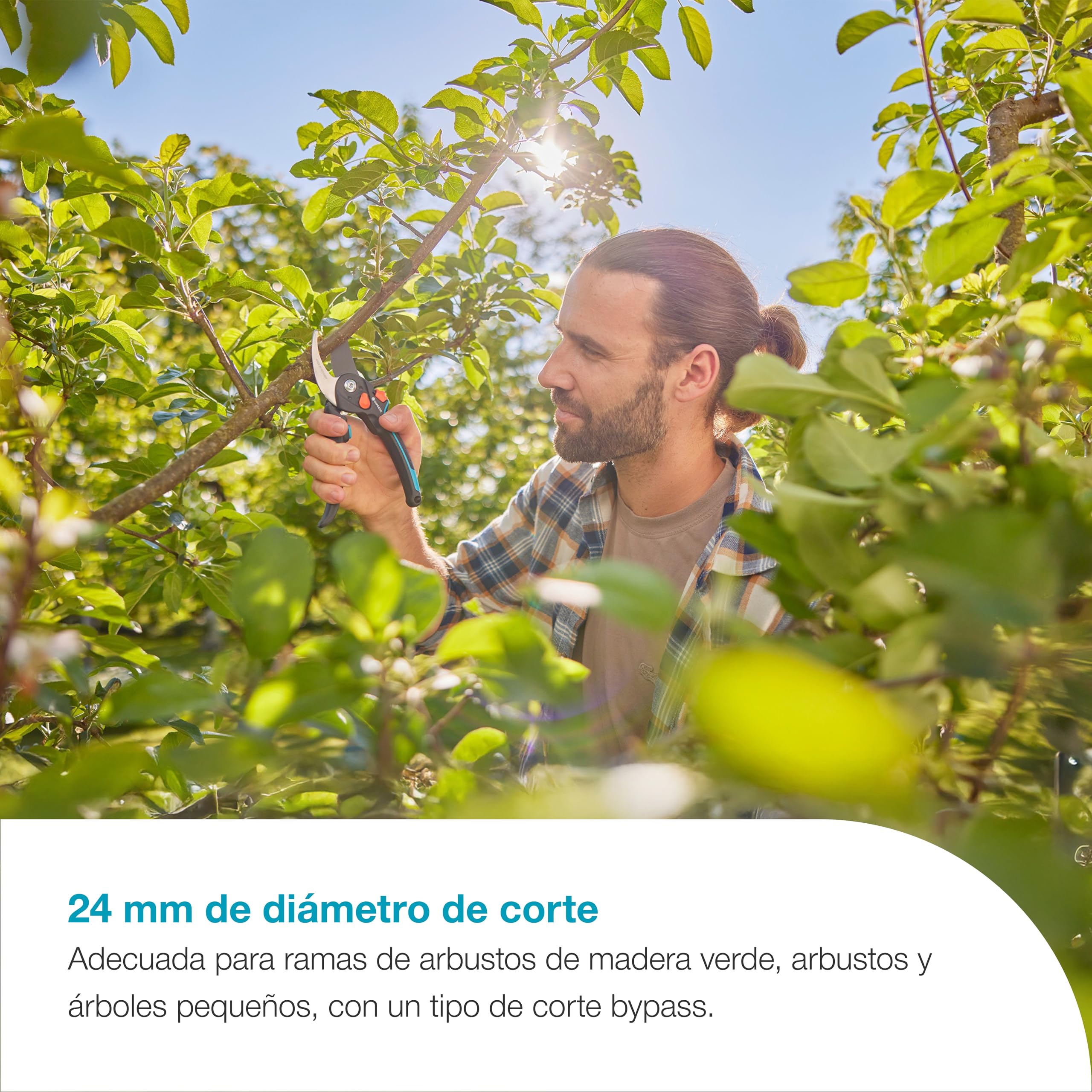 Gardena PremiumCut Pro Flex Tijeras de podar: Bypass, madera verde, 24 mm de diámetro de corte, mango ErgoTec con empuñadura suave, hojas de acero afiladas con precisión (12252-20)