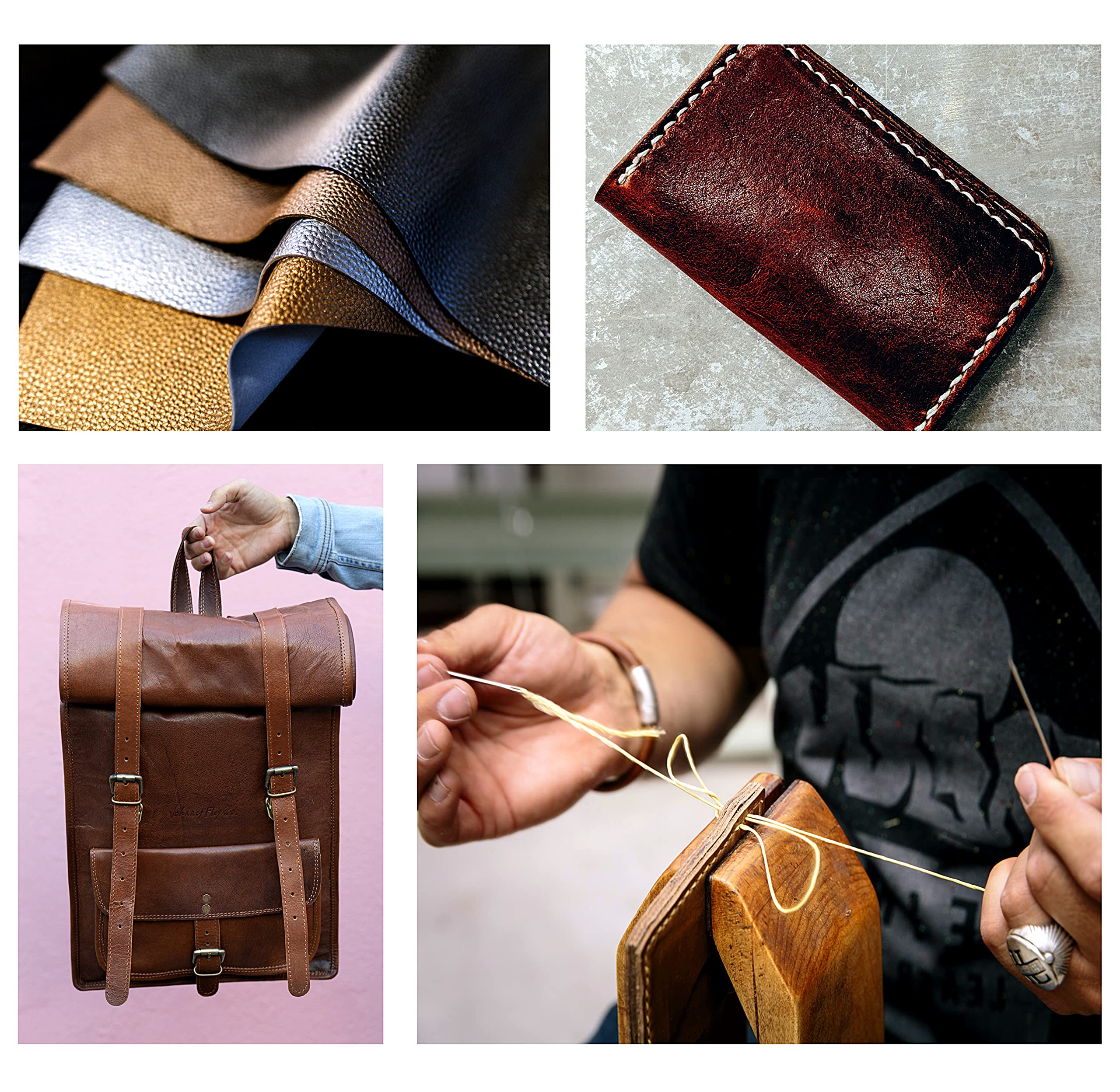 VViViD Leather Working & Upholstery Repair Tool Kit, 28pcs: Metal, Textile, Wood, Wax; Includes Glover's Needle, Awls, Files, Pressure Cloth Tools, Groover & More